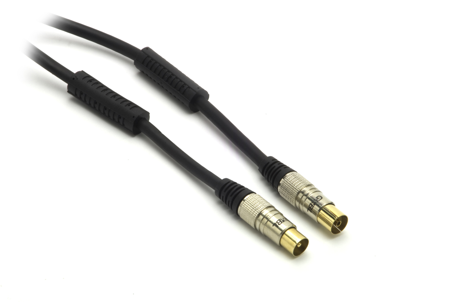 5827, antenna cable male-female gold plated 7.5m, black