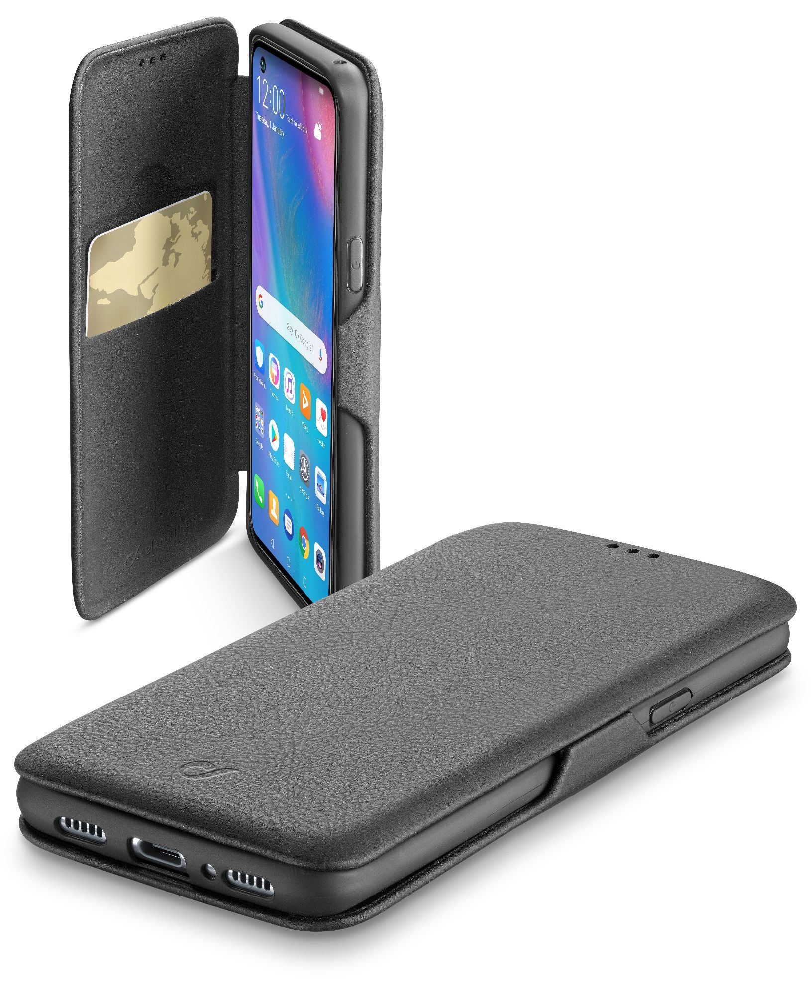 Huawei P30 Lite/P30 Lite new edition, case book clutch, black