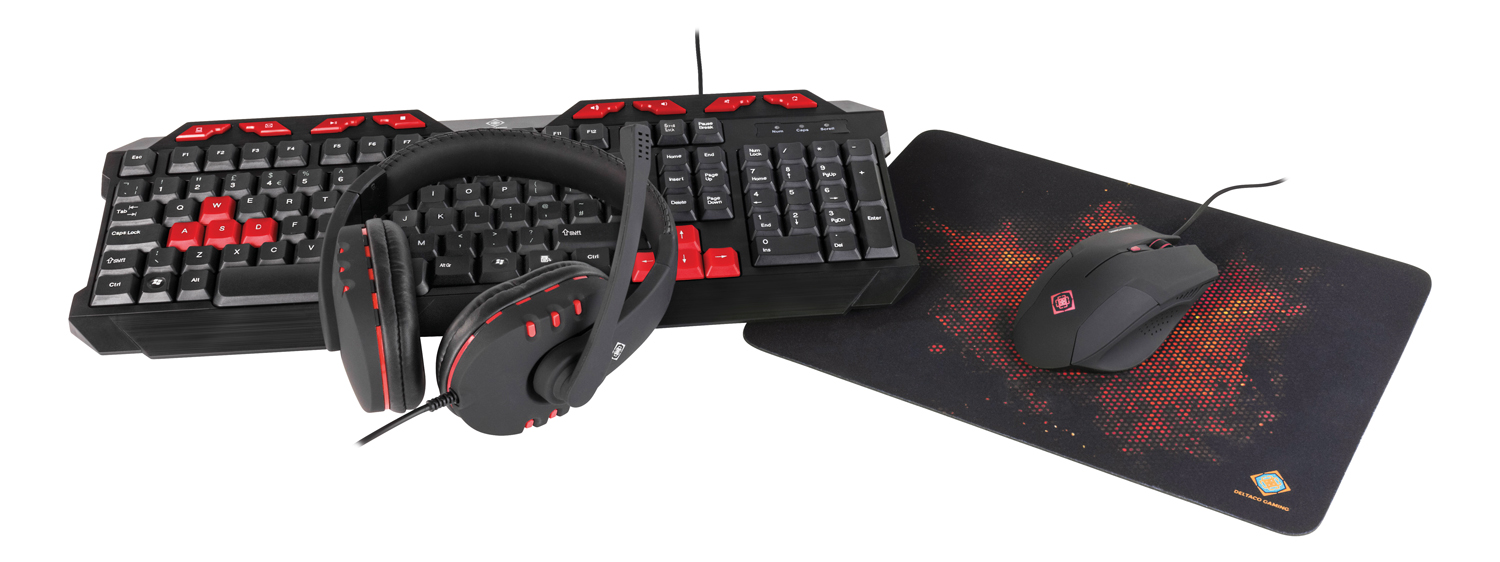 GAM-023FR, gaming kit keyboard Azerty/mouse/mousepad/headset, black