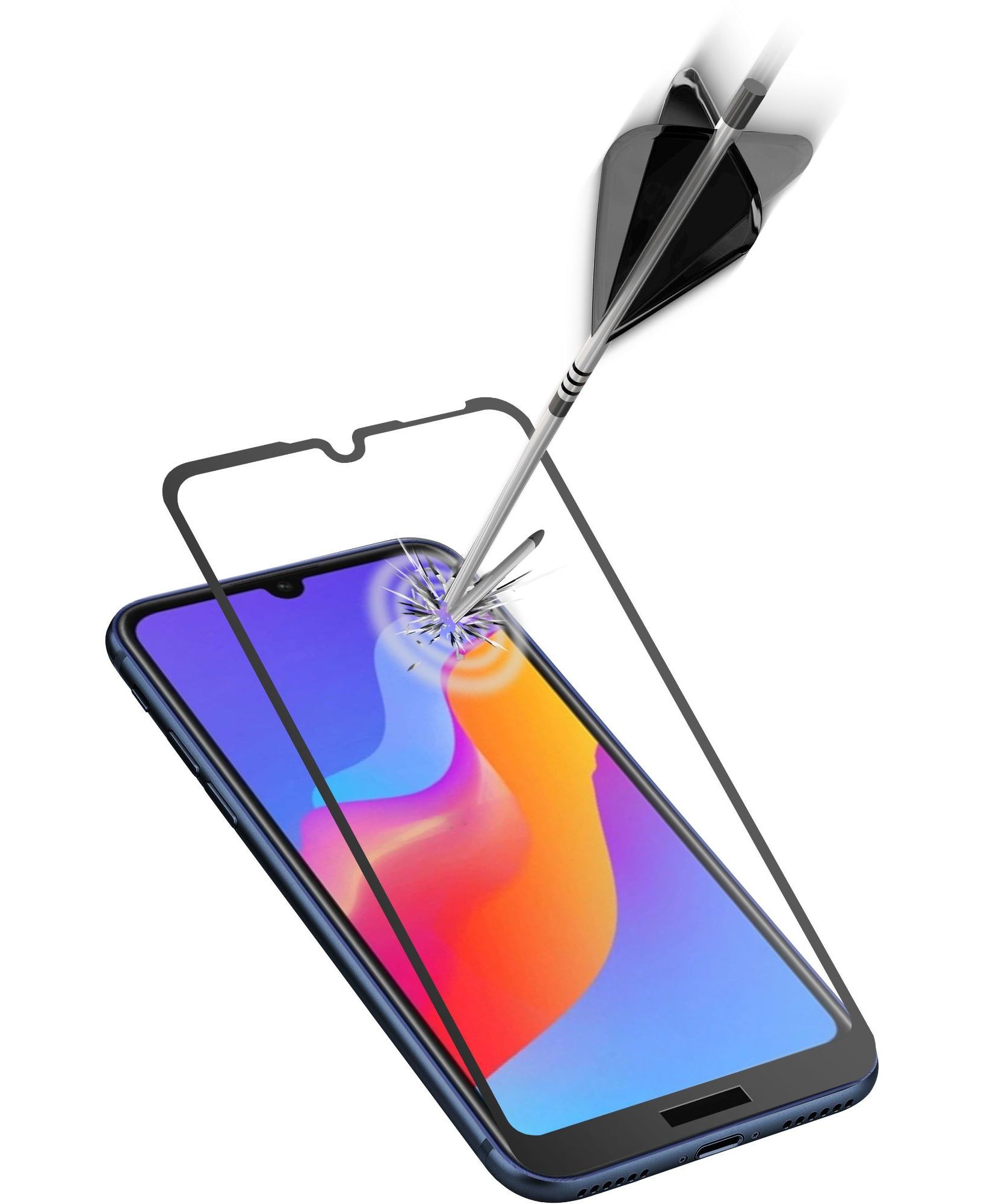 Huawei Y6 (2019)/Y6s/Honor 8A, SP tempered glass capsule, black