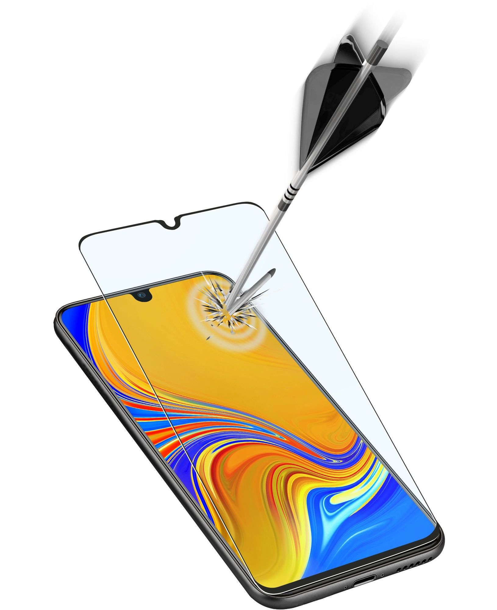 Samsung Galaxy A70, SP gehard glas capsule, zwart