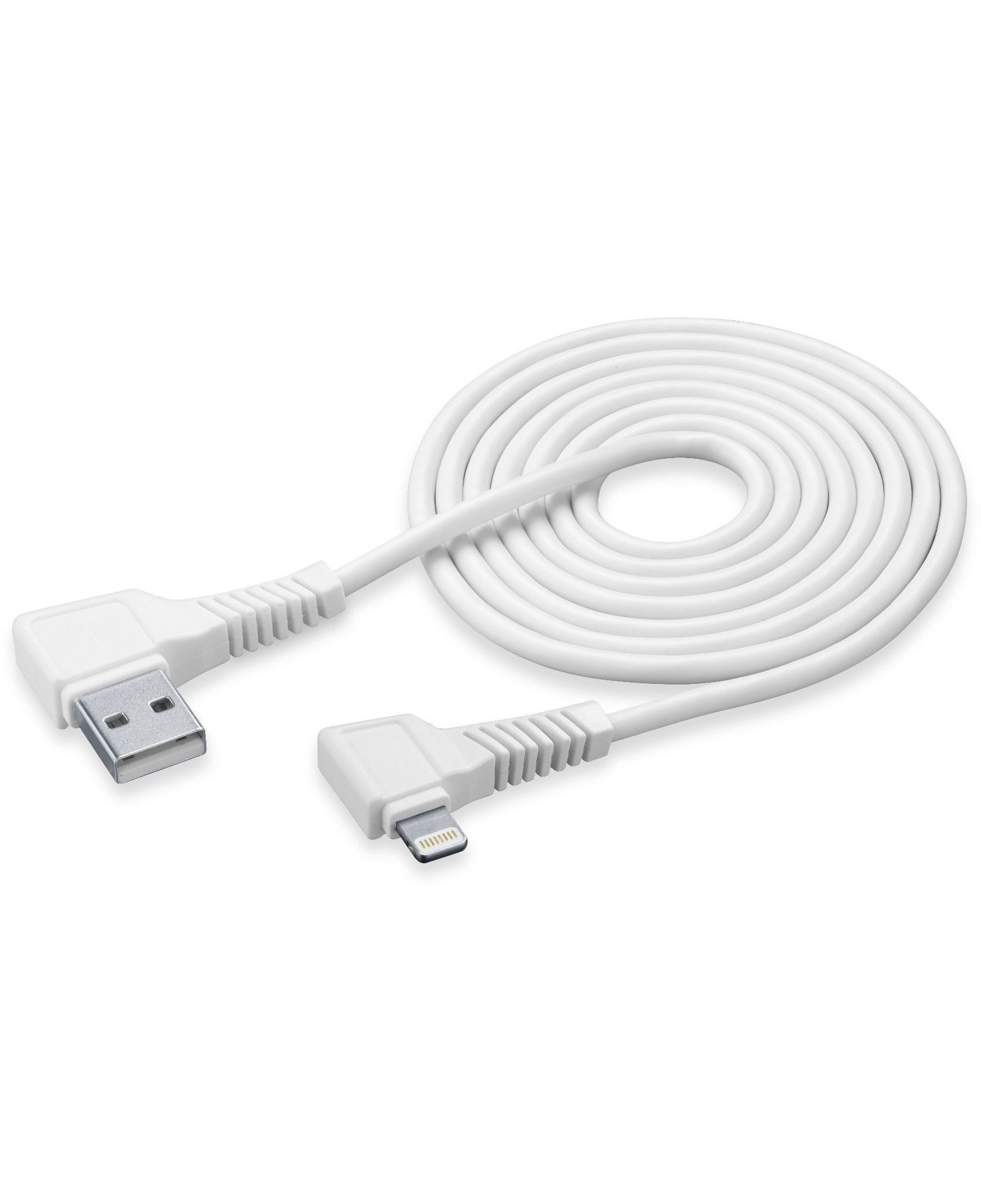 Usb kabel, Apple lightning connector hoek 2m, wit