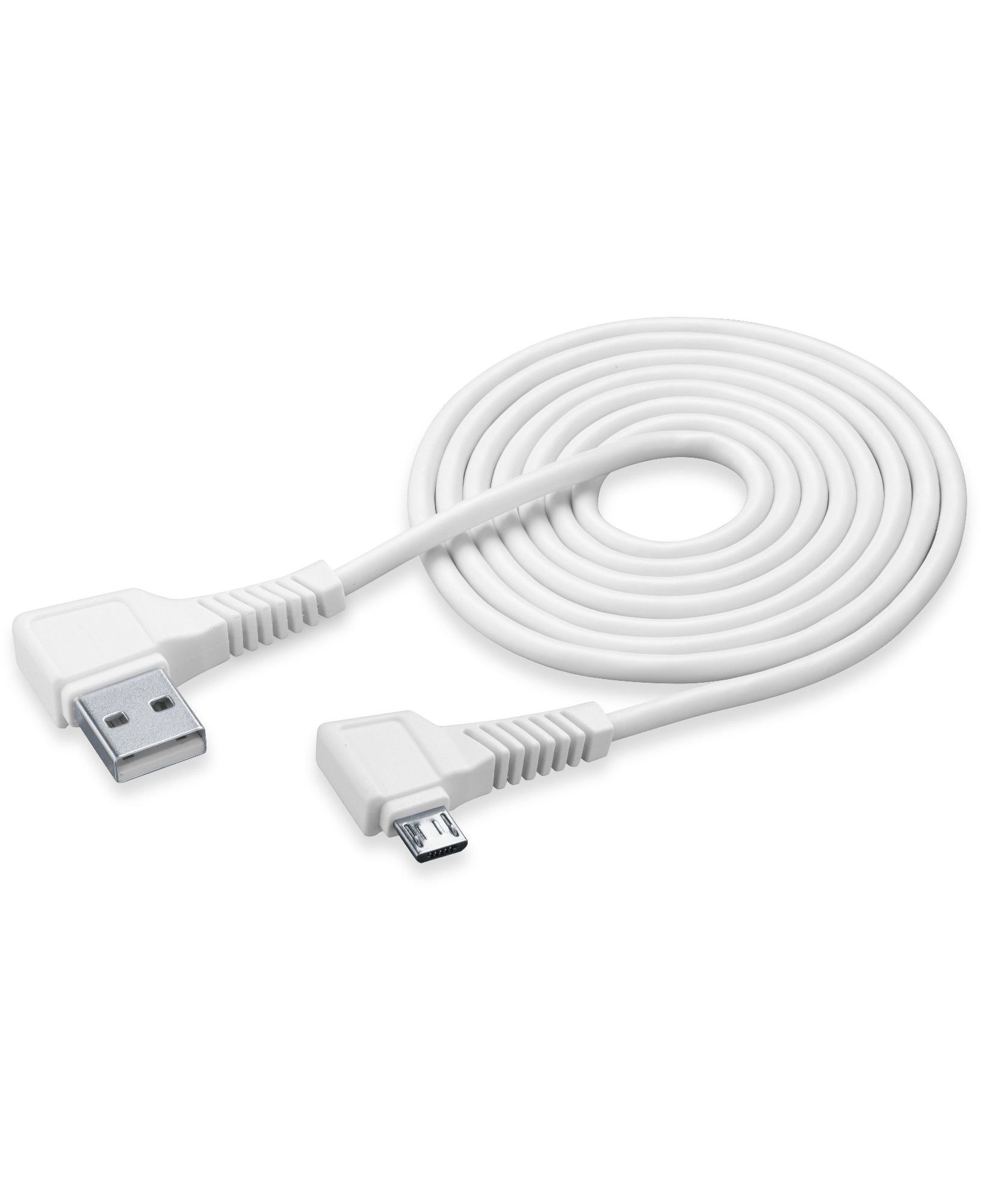 Usb cable, micro-usb square connector 2m, white