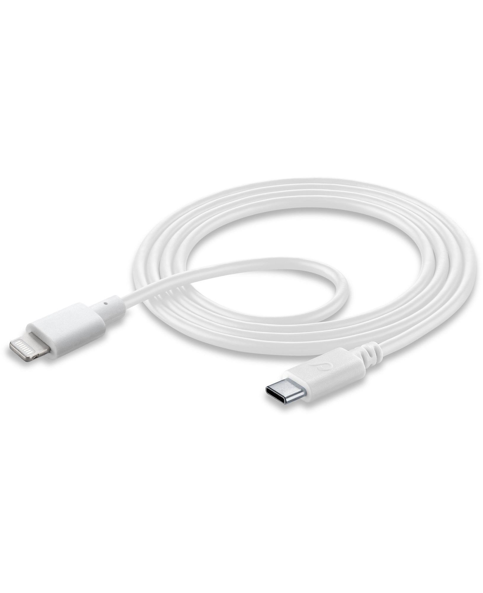 Usb kabel, usb-c to Apple lightning 1,2m, wit