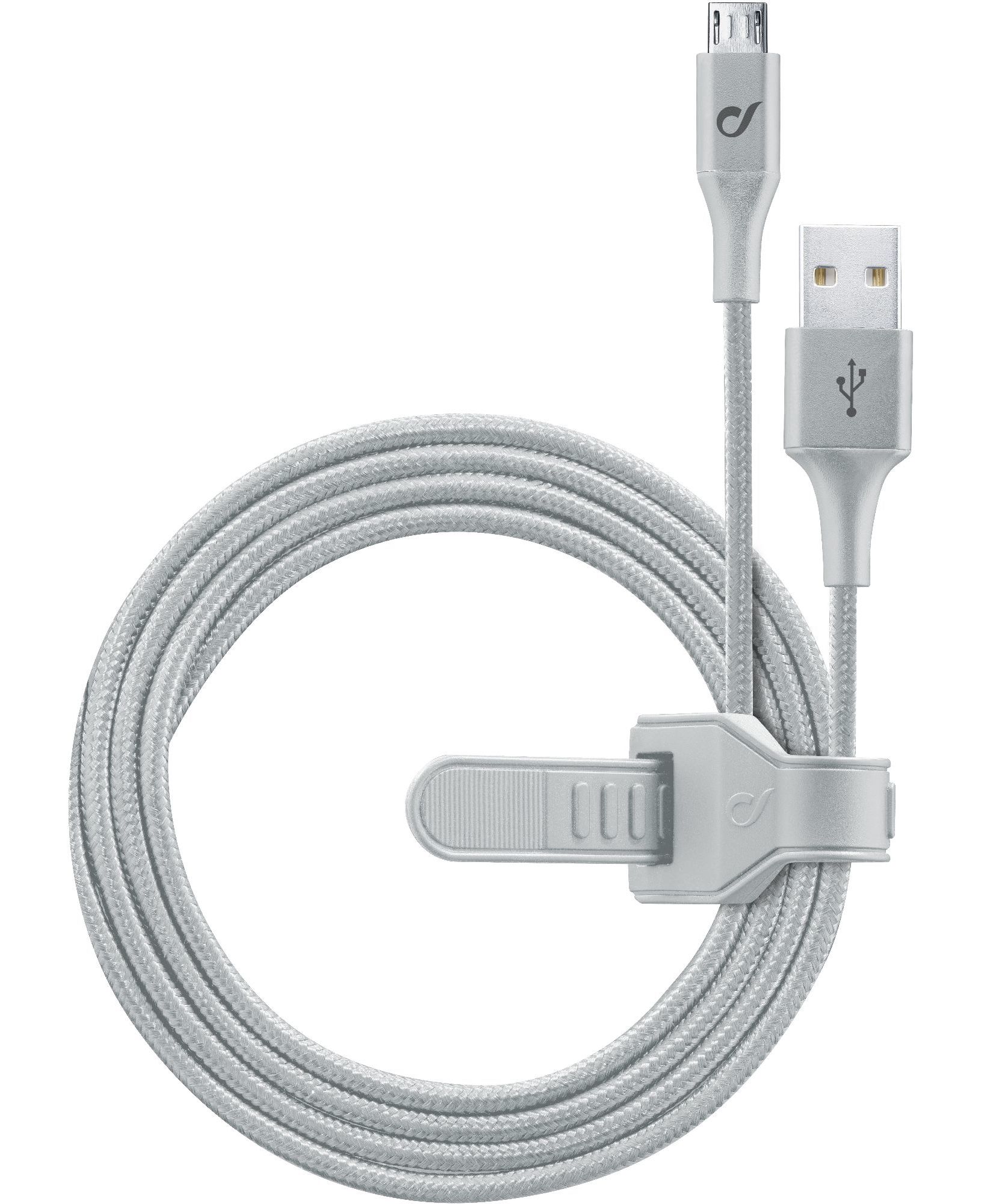 Usb cable, micro-usb, satellite silicone strap, infinity silver