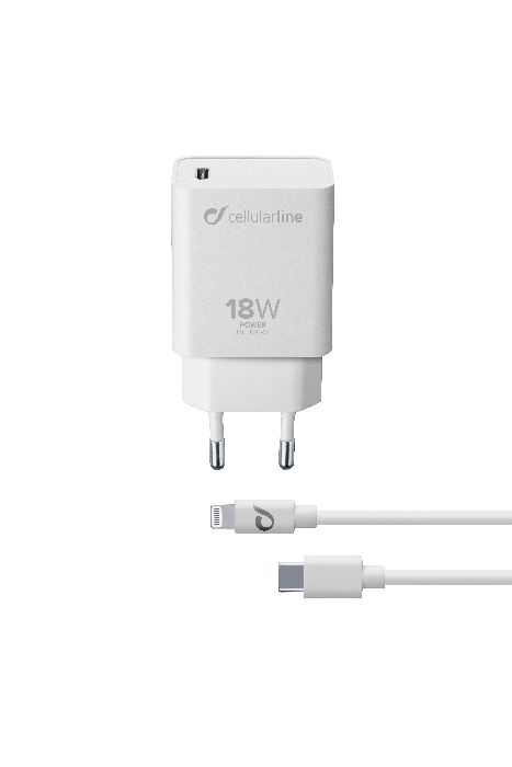 Travel charger kit, 18W PD lightning iPad Pro, white