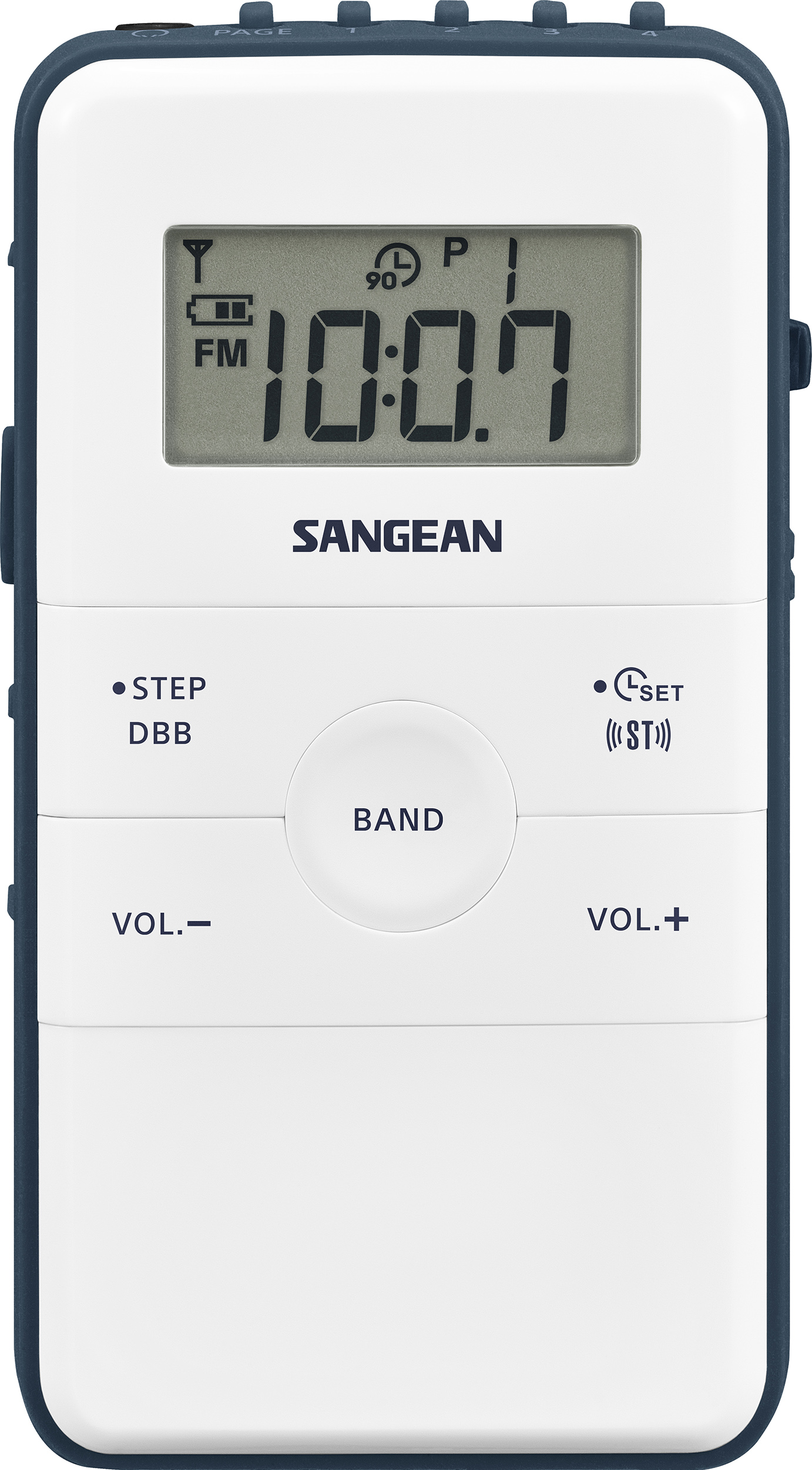 DT-140 (POCKET140), pocket radio FM/AM, rechargeable, white/blue