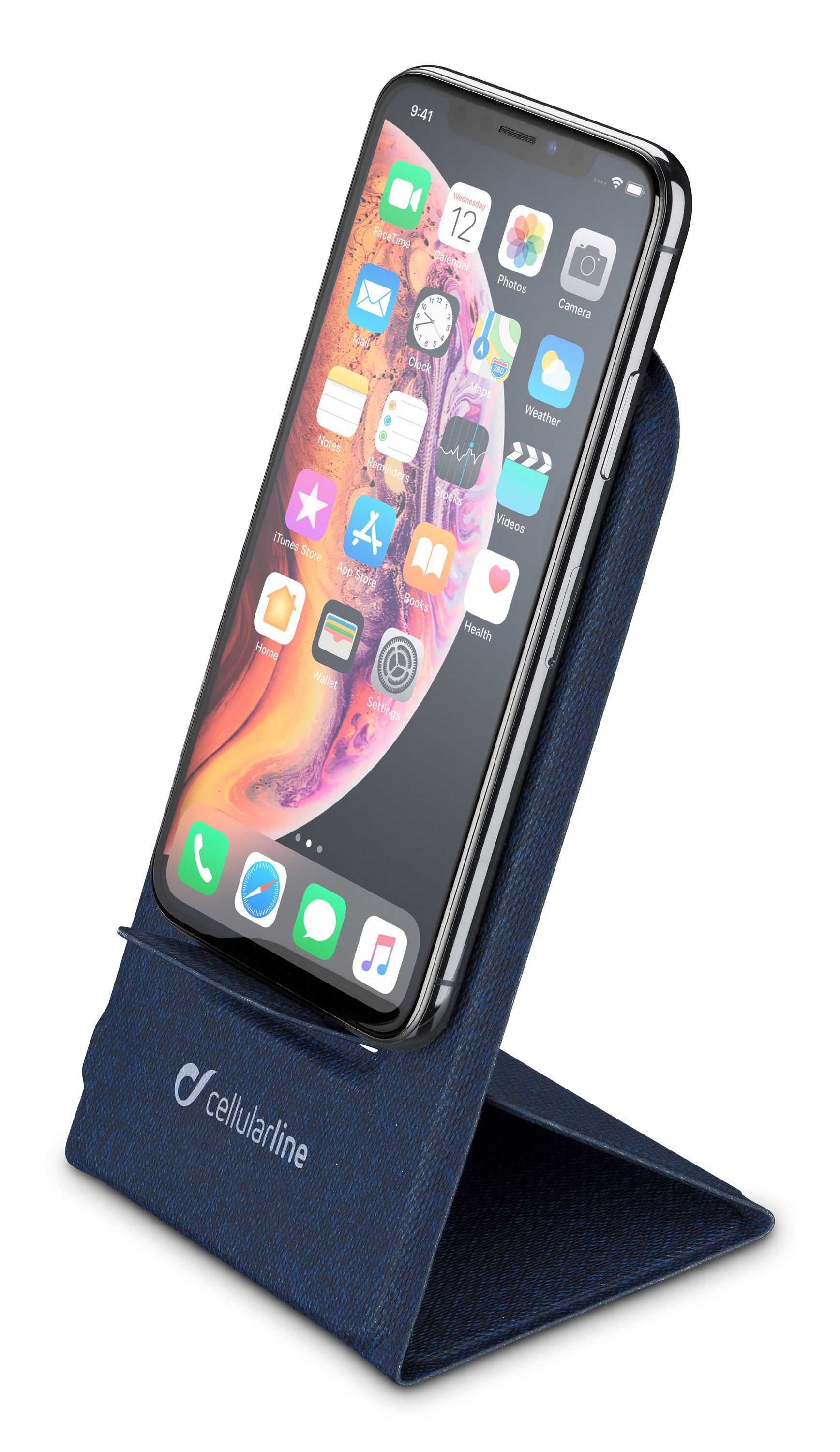 Wireless charger stand, foldable adaptive, blue