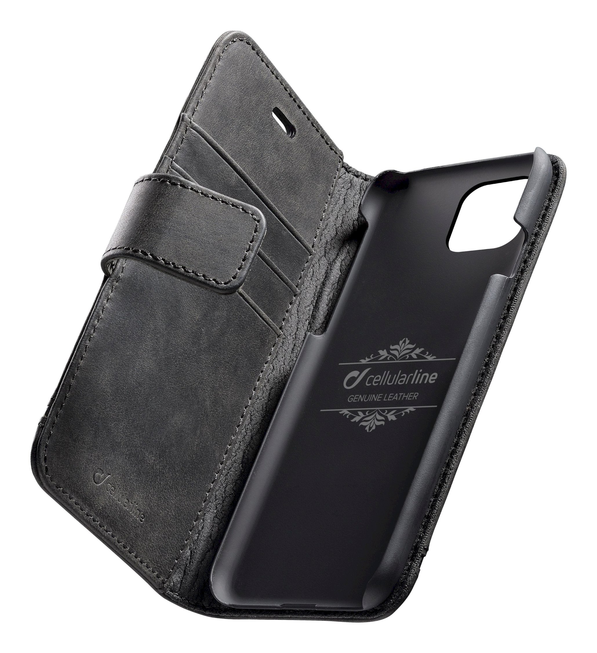iPhone 11 Pro Max, case premium leather, black