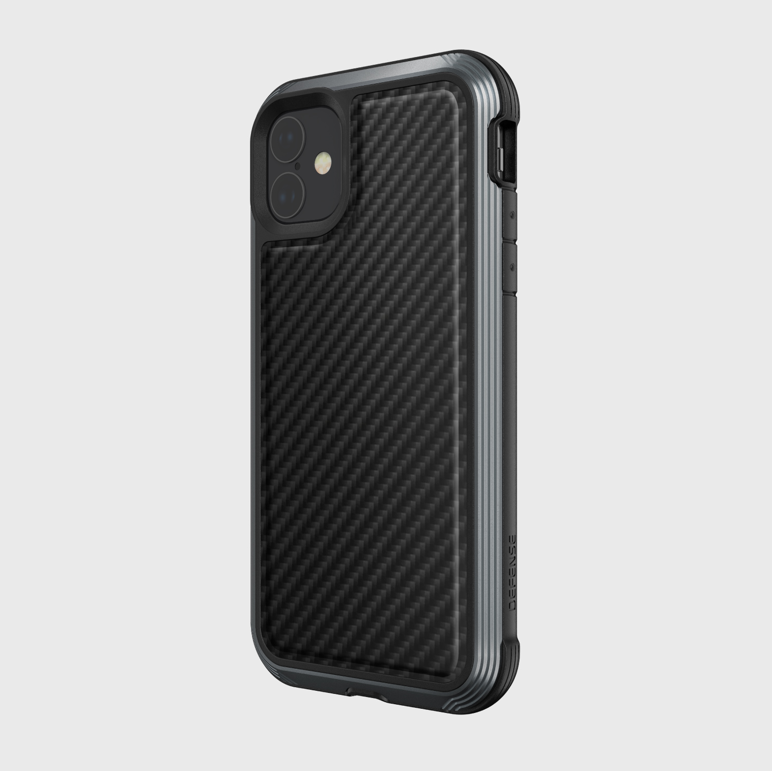 iPhone 11, case Defense Lux, black carbon fiber