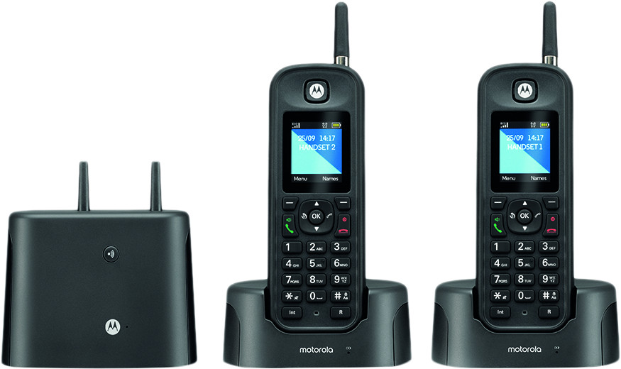 O212, dect outdoor dual handset answering machine, black
