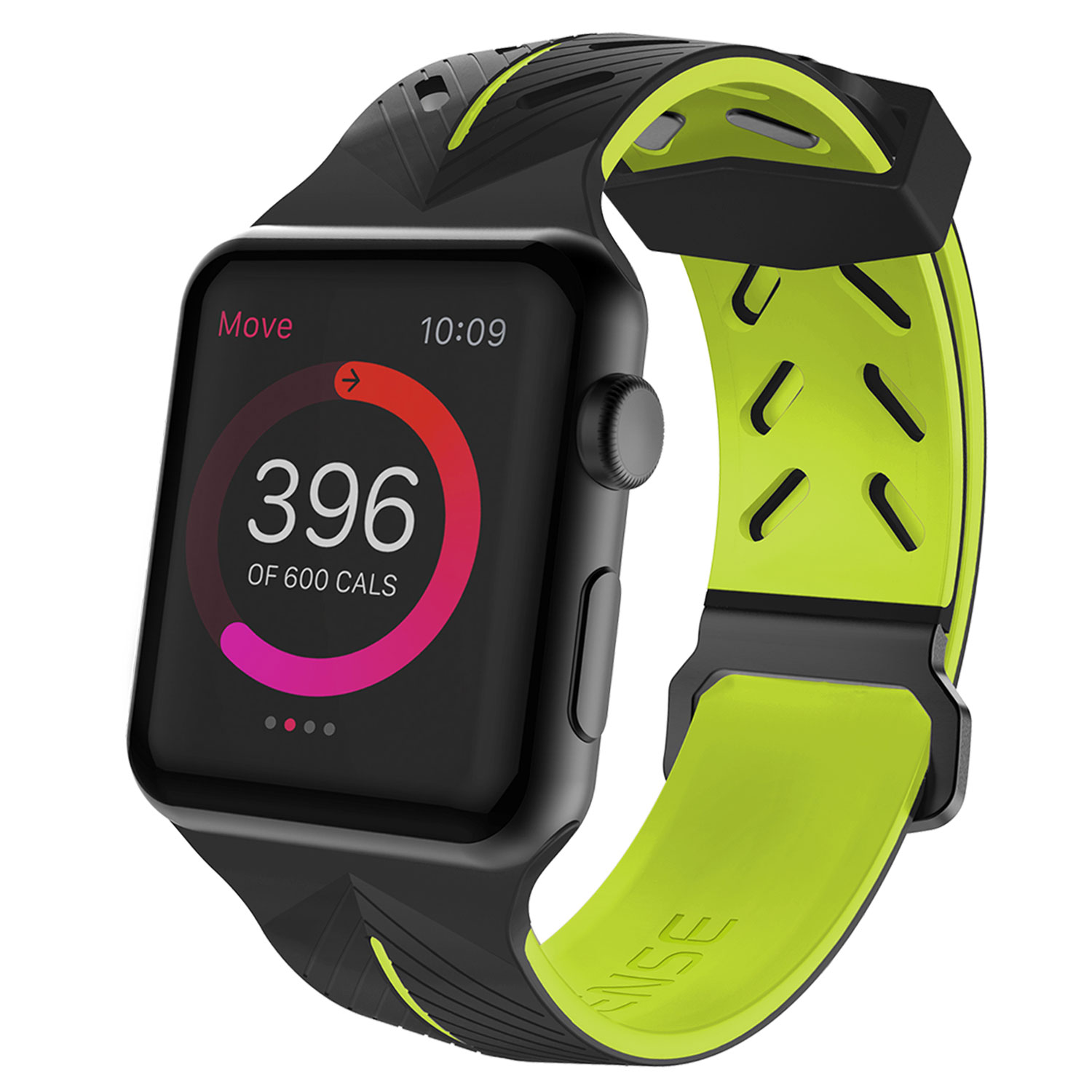 Apple watch 38/40mm, action band, black/yellow