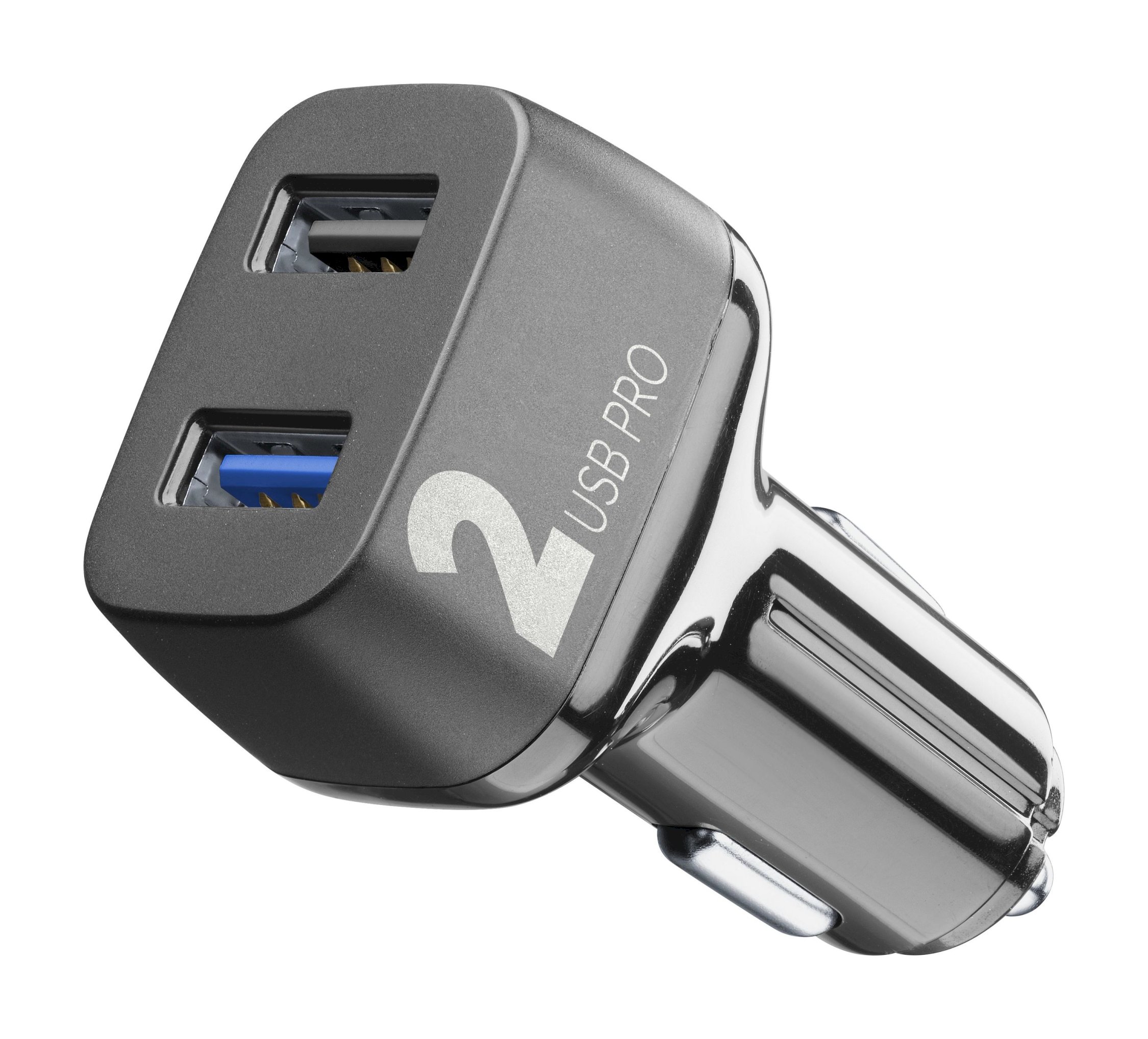 Car charger, multipower 2 pro 2 x 18W QC, black
