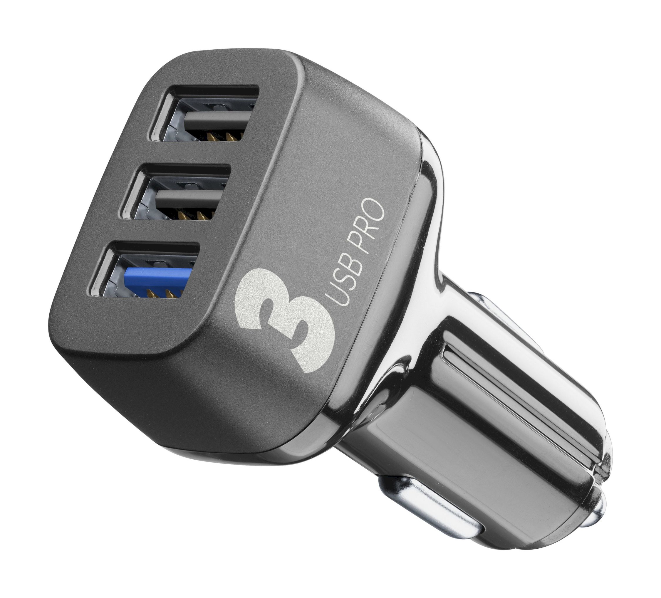 Car charger, multipower 3 pro 18W QC + 2*12W, black