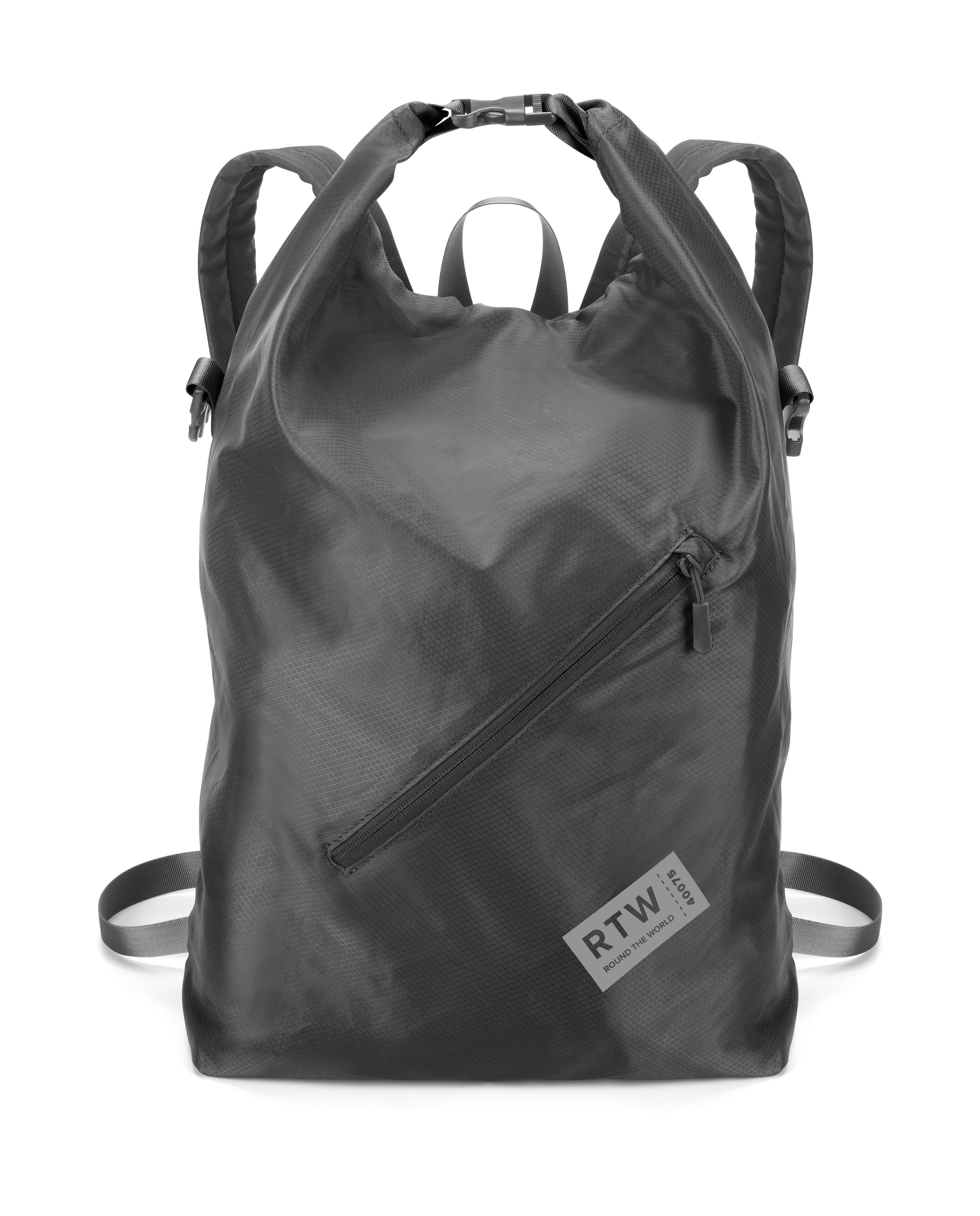 Round the world, foldable backpack 20l, black