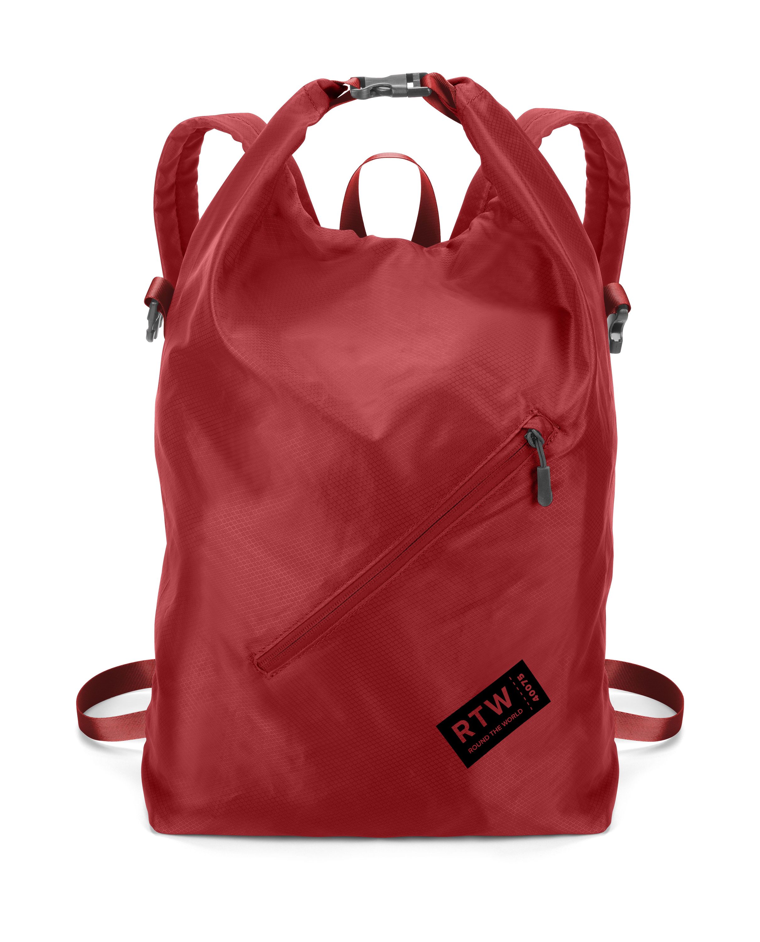 Round the world, foldable backpack 20l, red