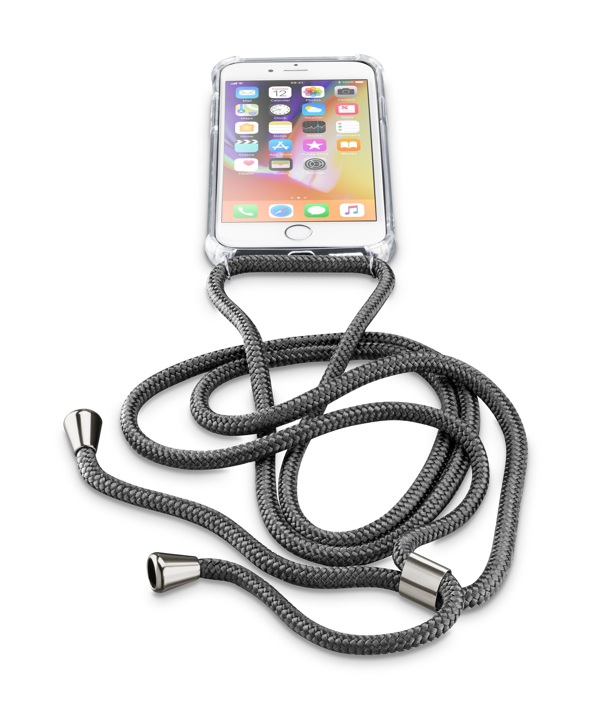 iPhone SE (2020)/8/7/6s/6, housse cordon reglable, noir