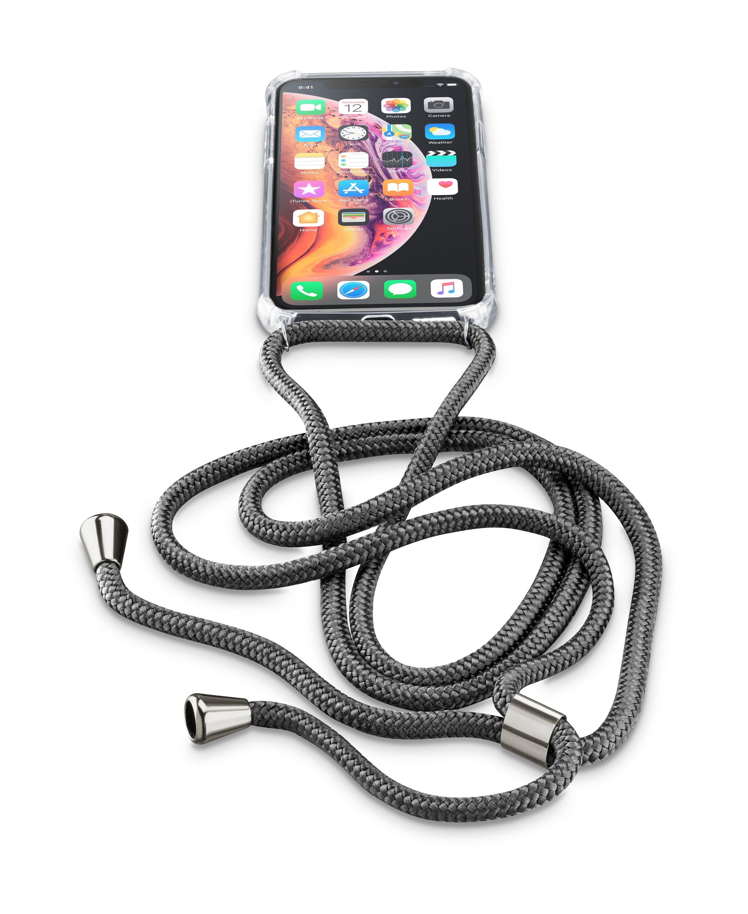 iPhone Xs/X, case adjustable cord, black