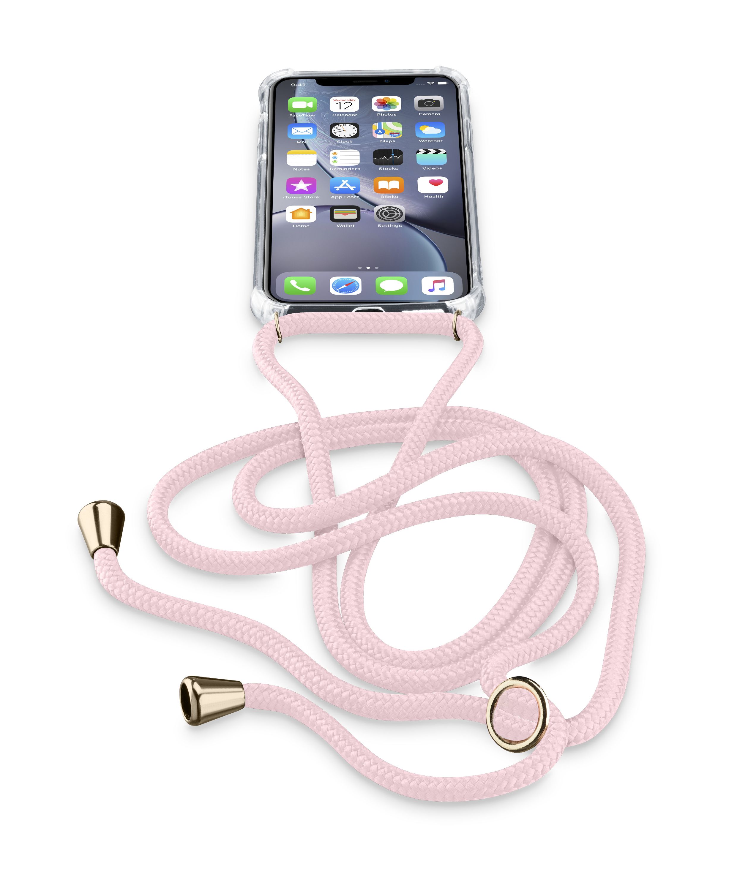 iPhone Xr, case adjustable cord, pink