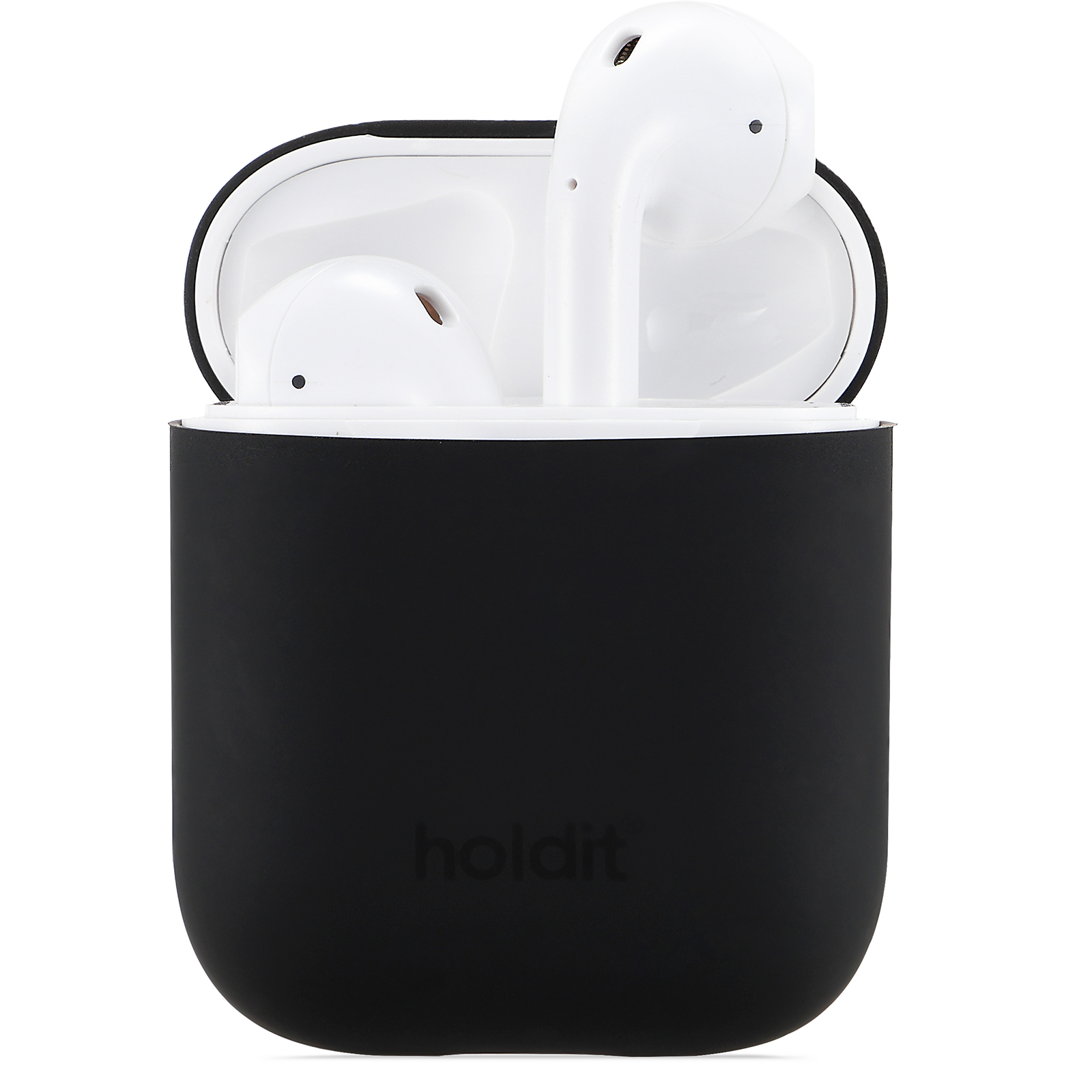 Airpods 2/1, hoesje silicone, zwart