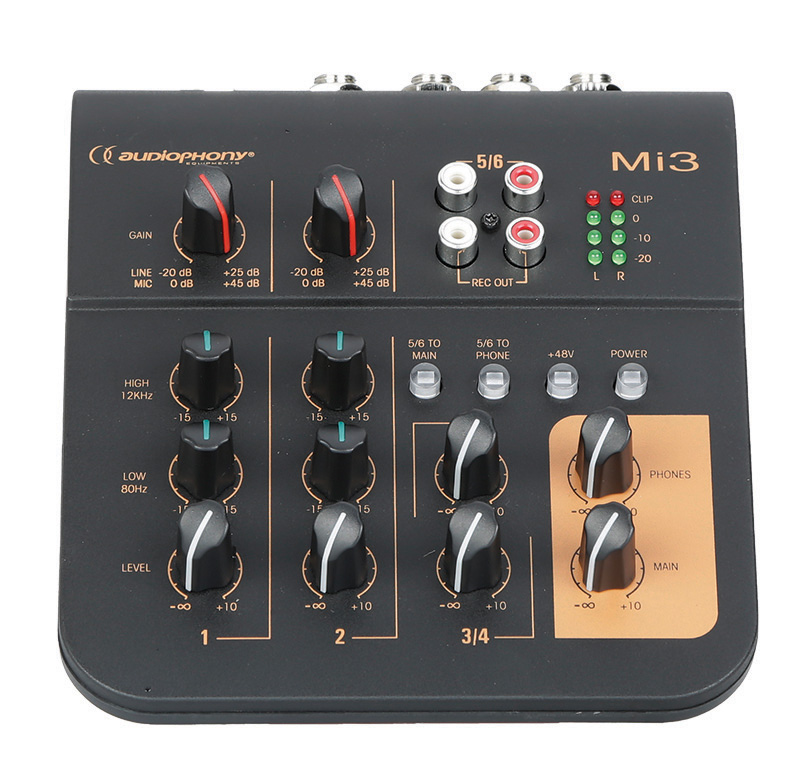 Mi3, mixer 3 channels, 2 mic + 1 stereo