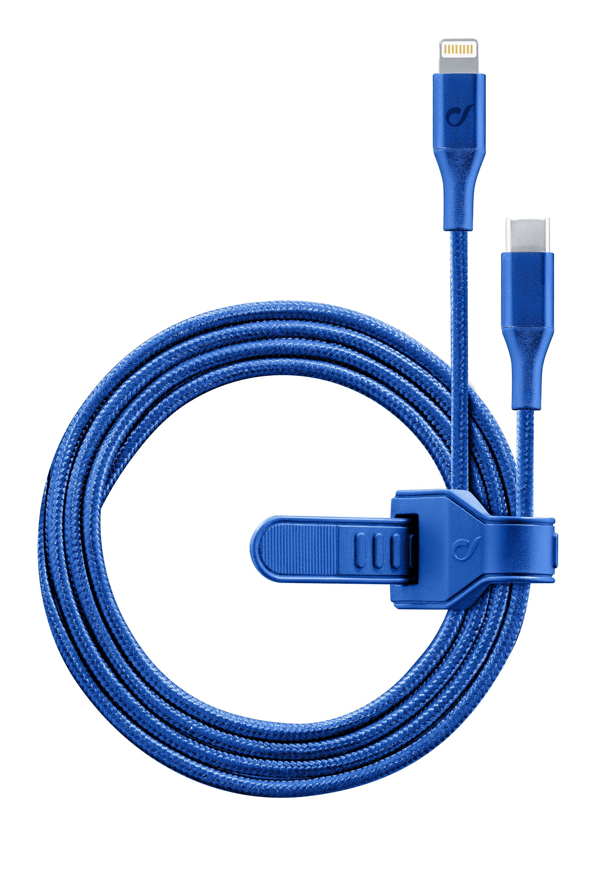 Usb cable, usb-c to lightning 1M, blue