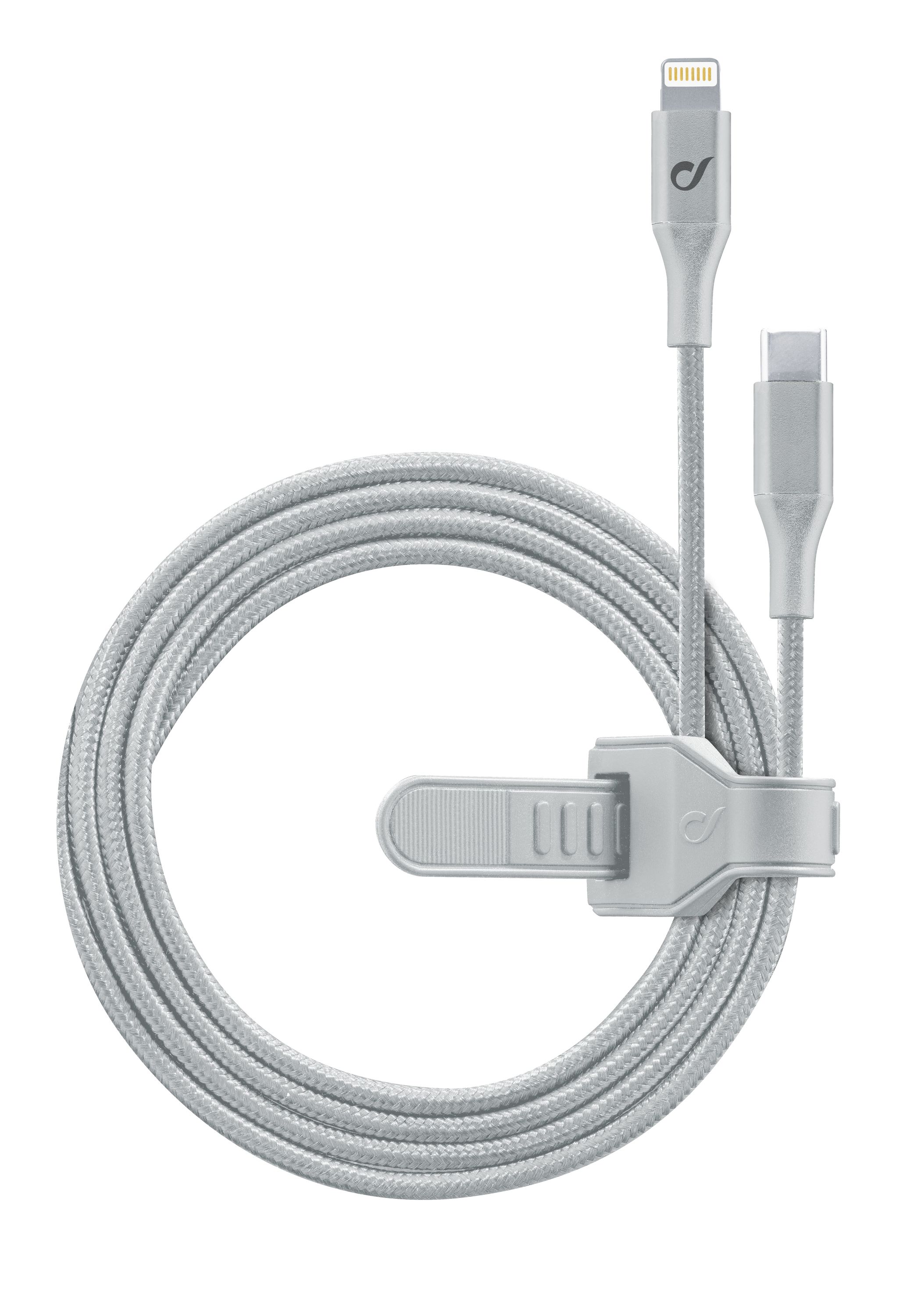 Usb cable, usb-c to lightning 1M, silver