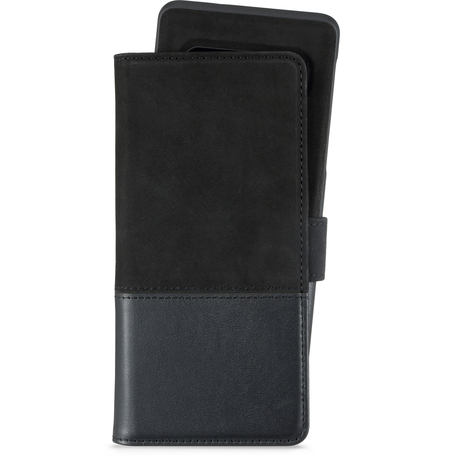 Samsung Galaxy S10, selected wallet magntique cuir/suede, noir
