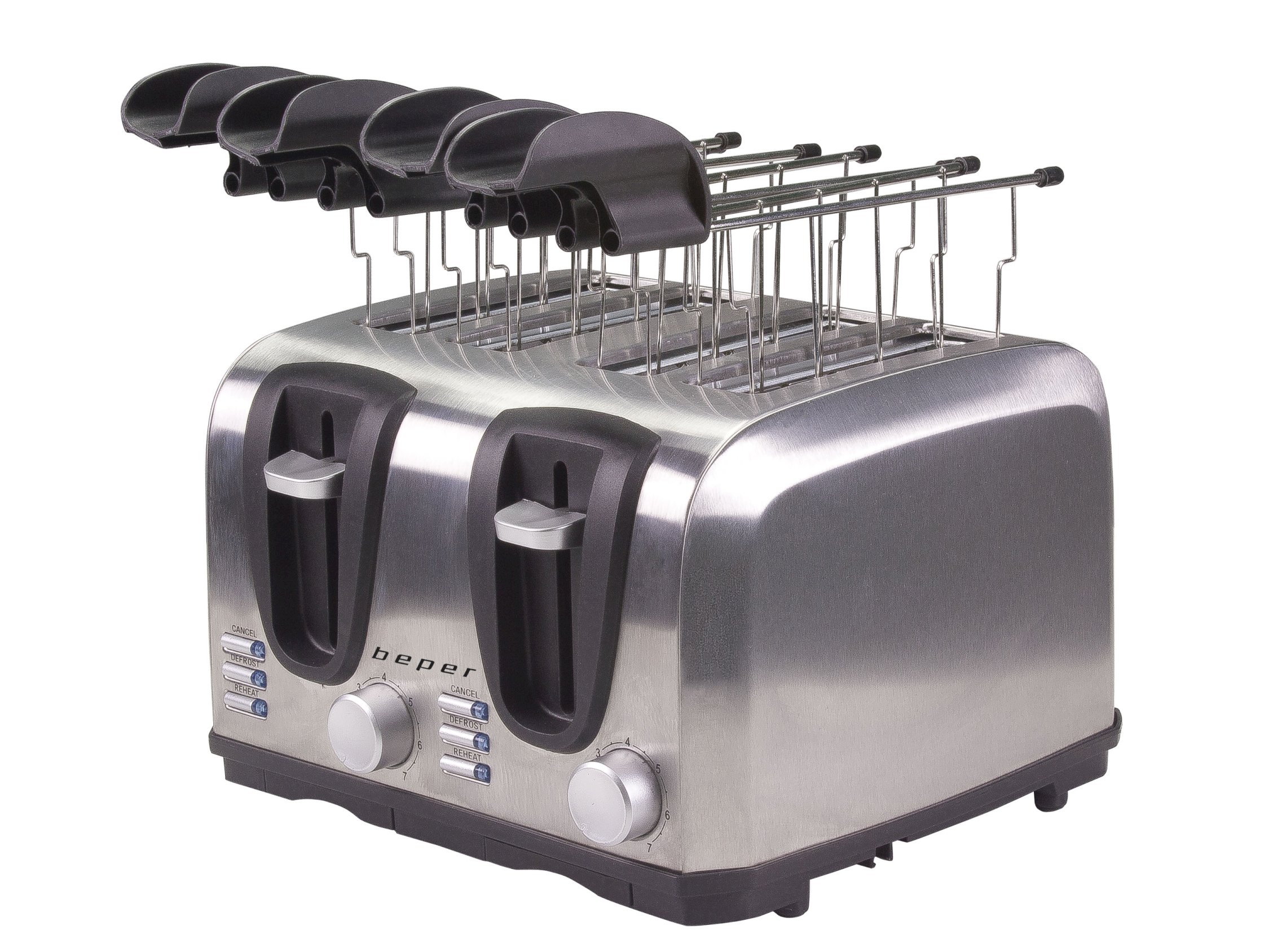 BT.050, toaster, 4 pliers, 1400W, stainless steel