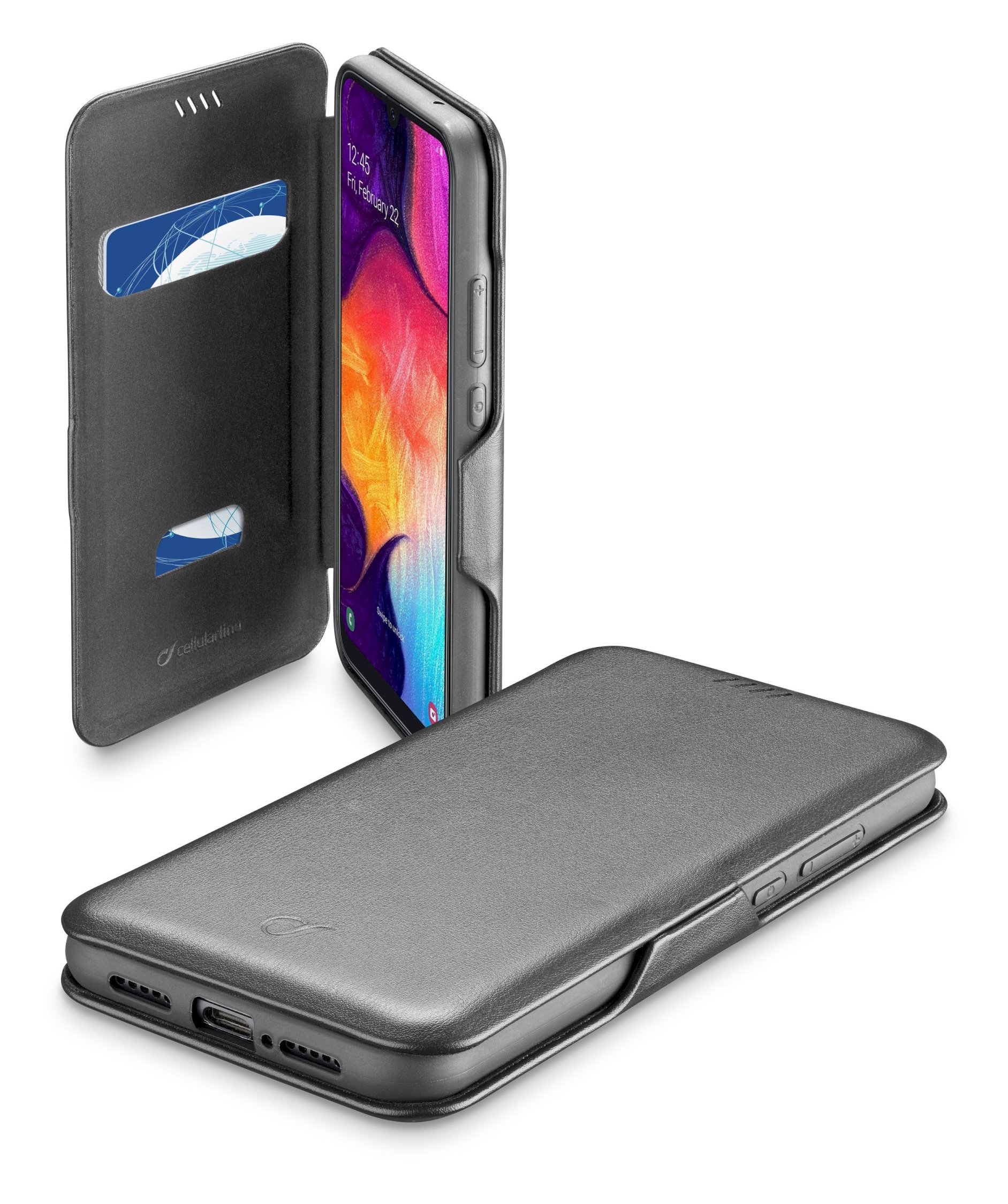 Samsung Galaxy A41, case book clutch, black