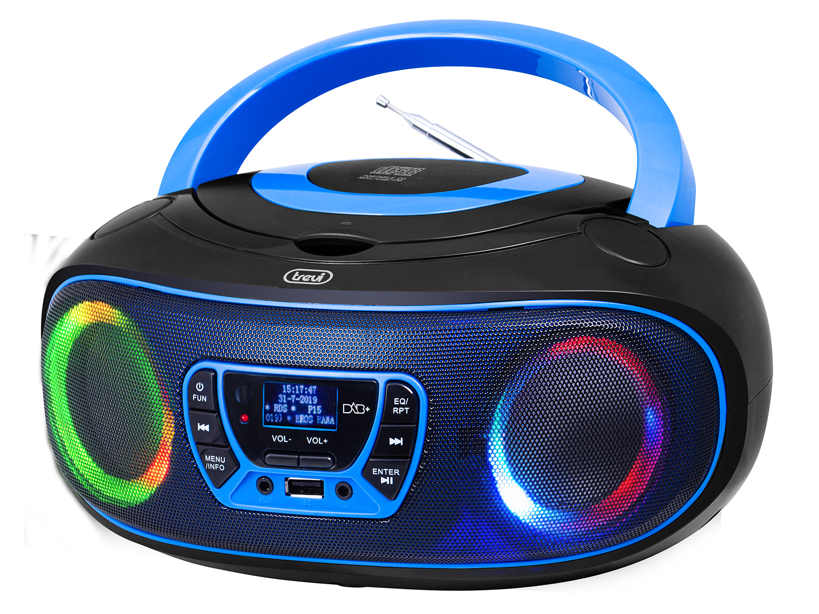 CMP-583, boombox CD/DAB/USB/RGB, blue
