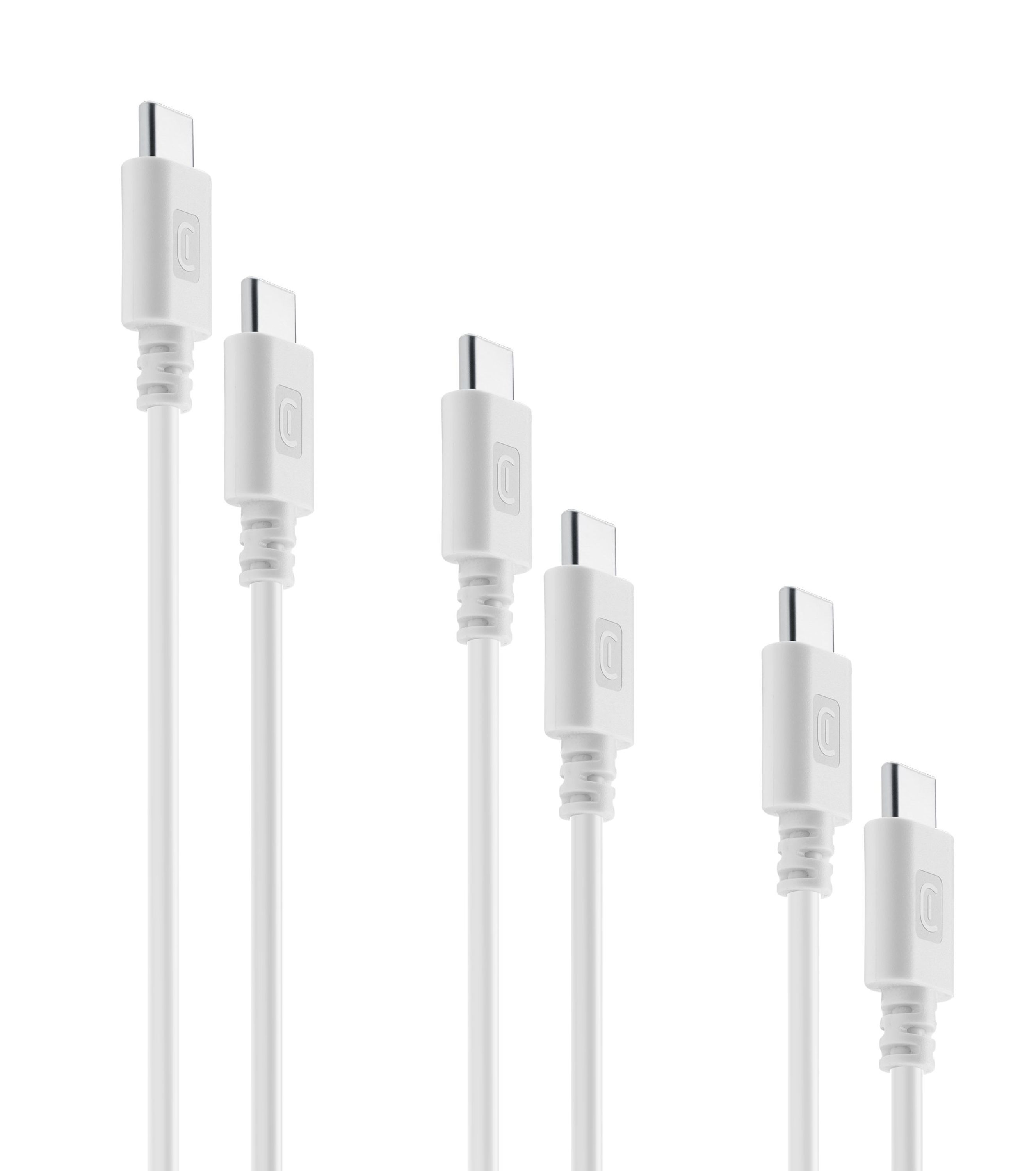 Data cable multipack, 3x usb-c to usb-c, white