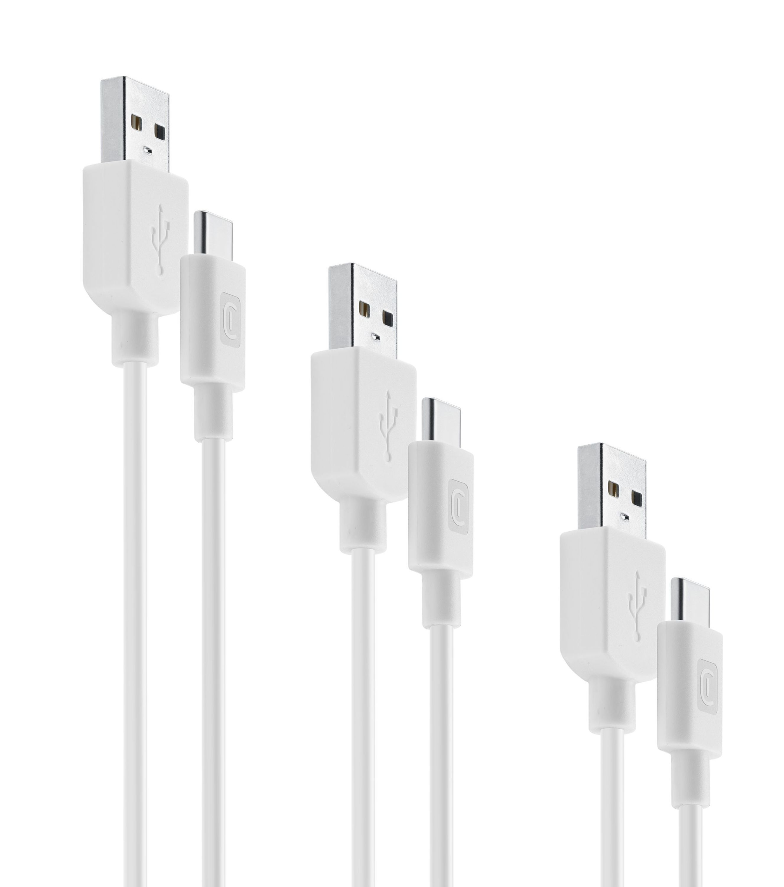 Data cable multipack, 3x usb-c, white