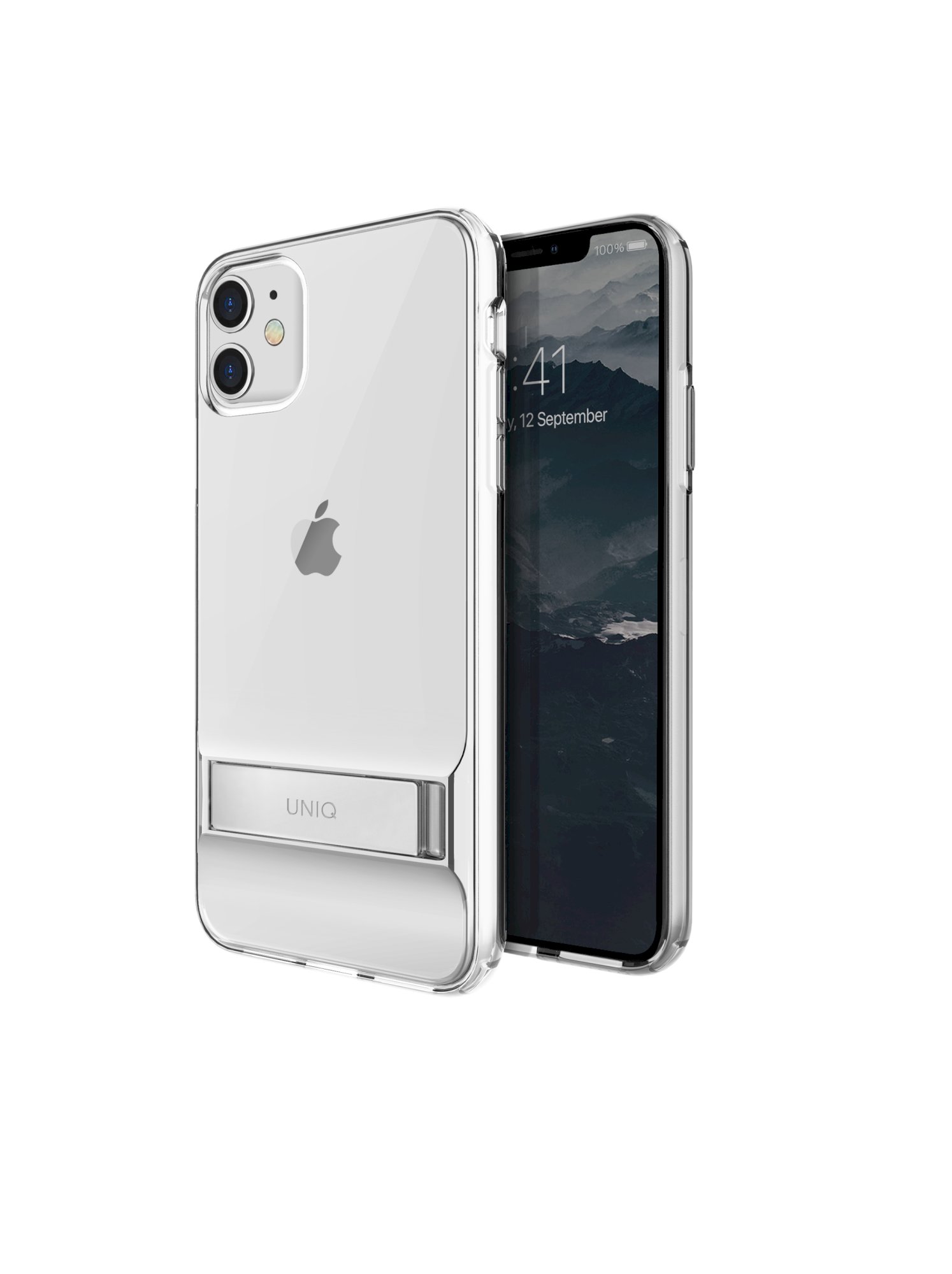 iPhone 11, housse cabrio, stand up crystal, transparent