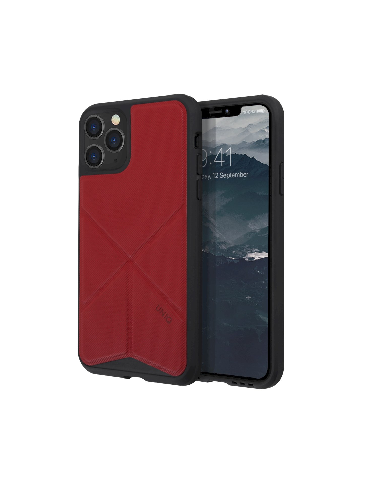 iPhone 11 Pro, case transforma, stand up fury racer, red