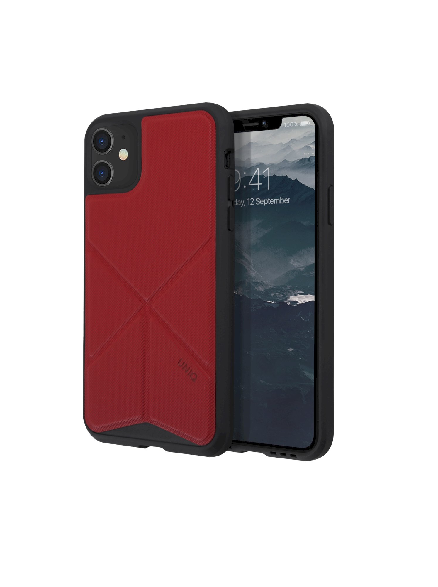 iPhone 11, case transforma, stand up fury racer, red