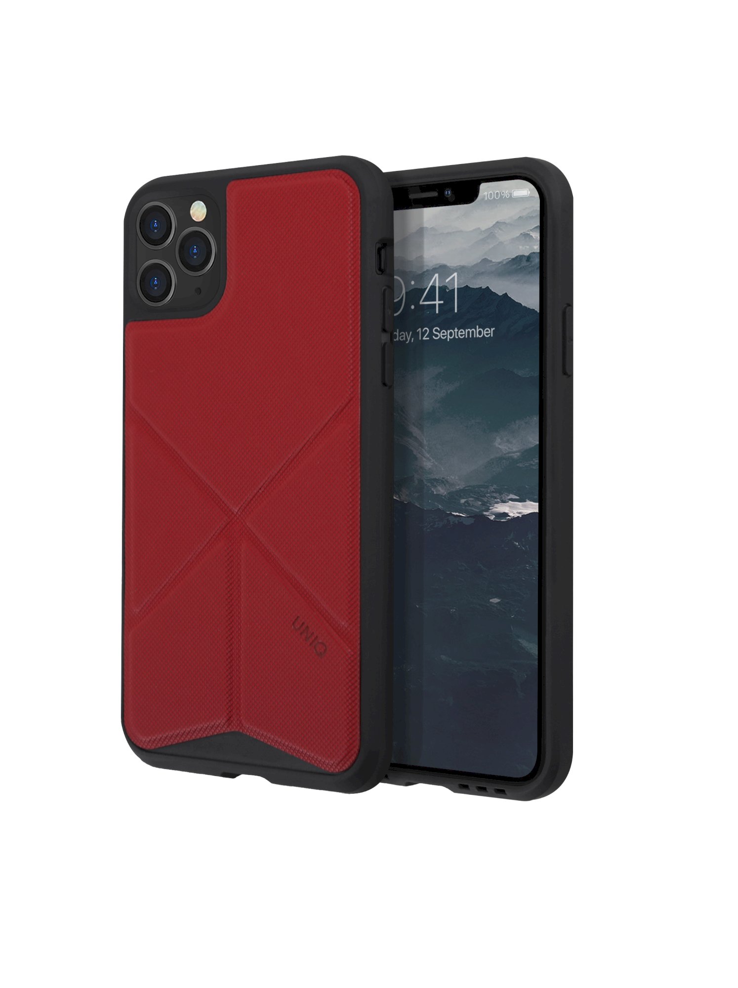iPhone 11 Pro Max, case transforma, stand up fury racer, red