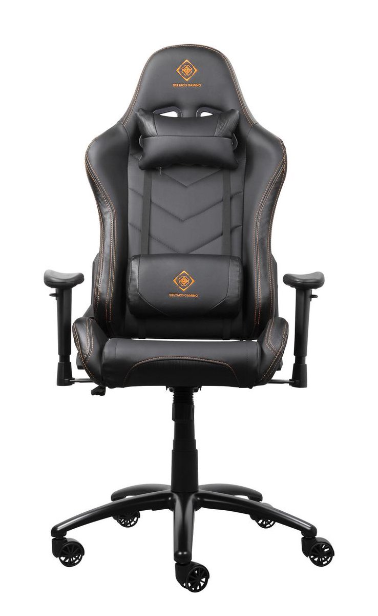 GAM-052, gaming chair PU leather with neck and back cushion, black