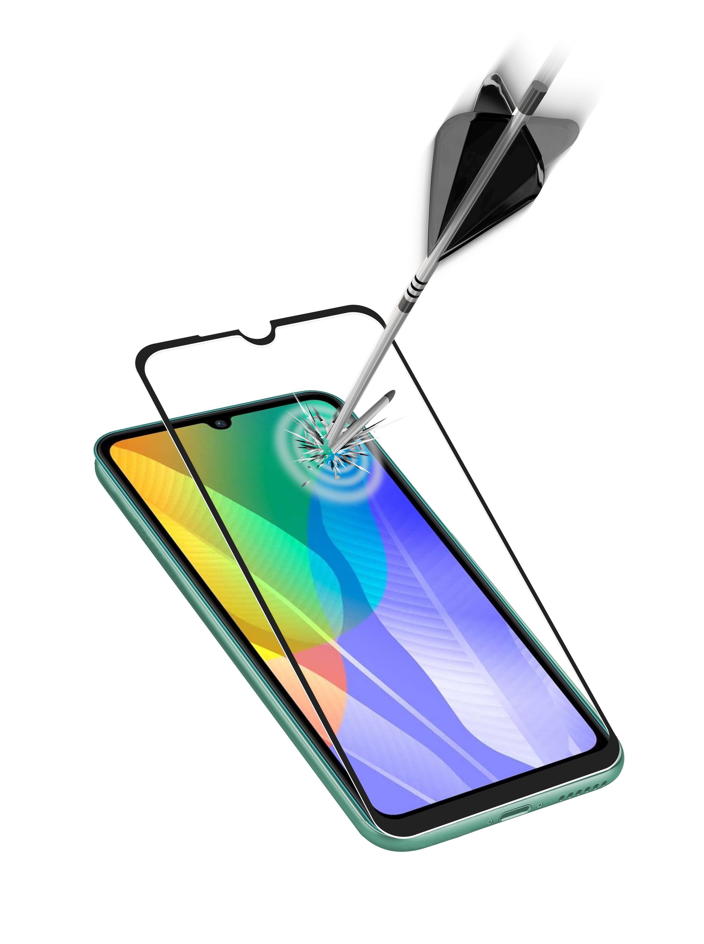 Huawei Y6P (2020), prot. d'cran verre tremp, capsule, noir