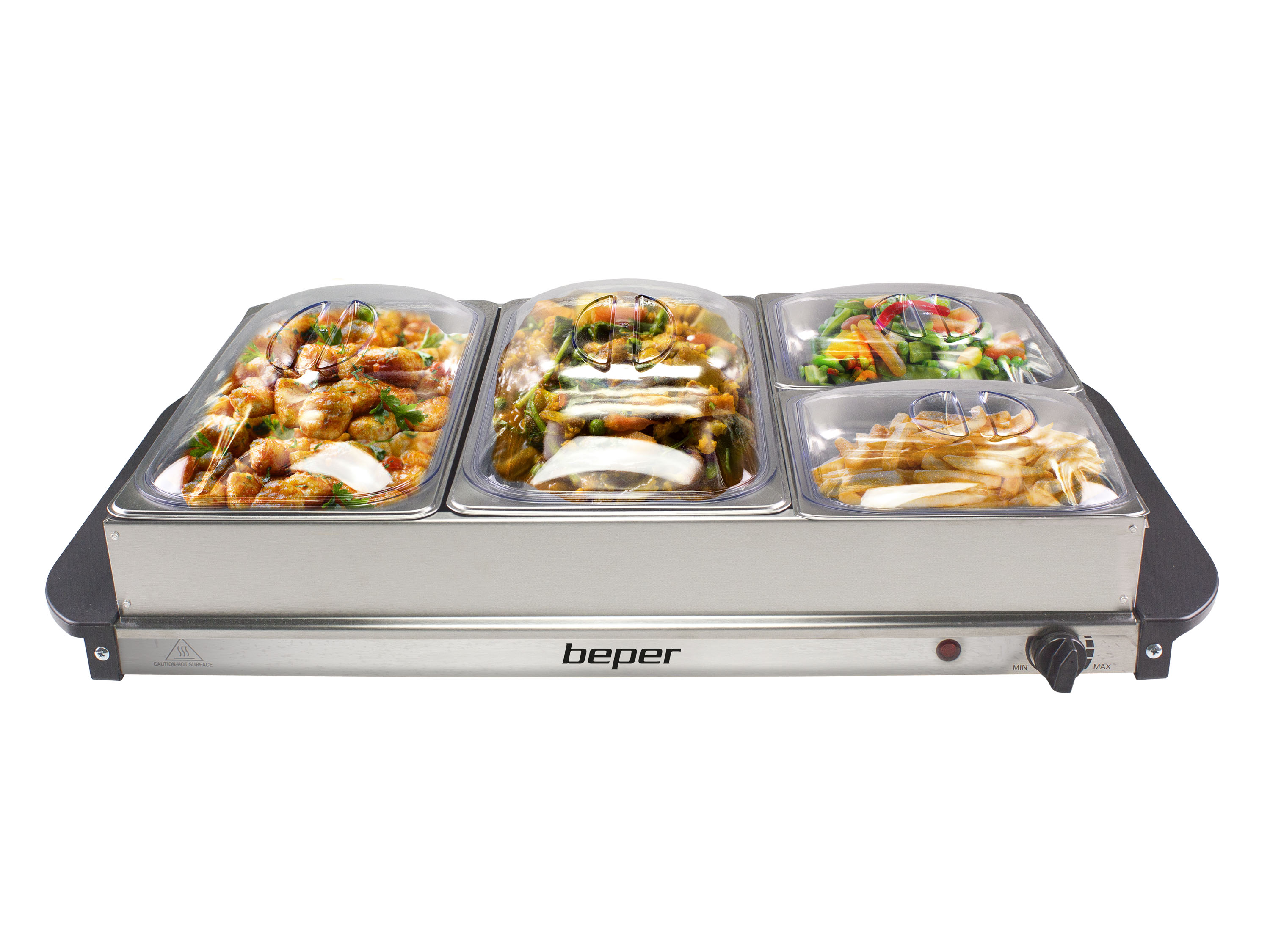 P101TEM001, buffet warmer, 2x2,4L and 2x1,1L, stainless steel