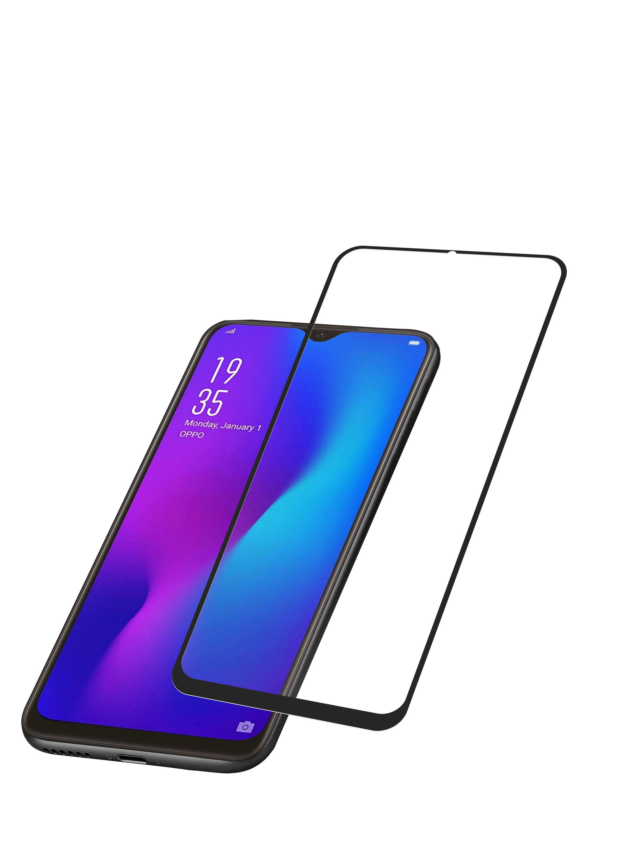 Oppo A15, SP tempered glass capsule, black