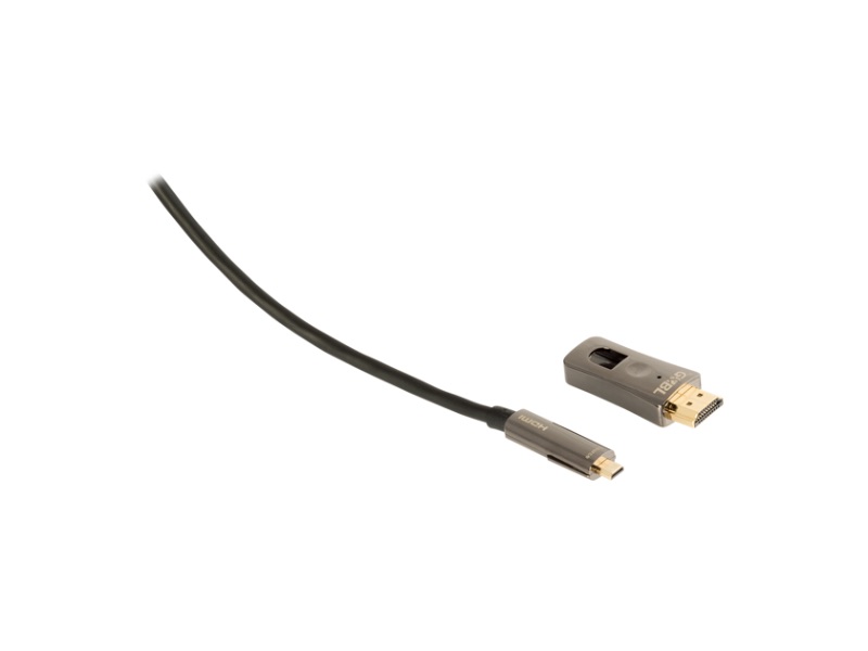 40019, Optical Fiber HDMI 2.0 30M  4K@60Hz 18G Removable Connectors, Zwart