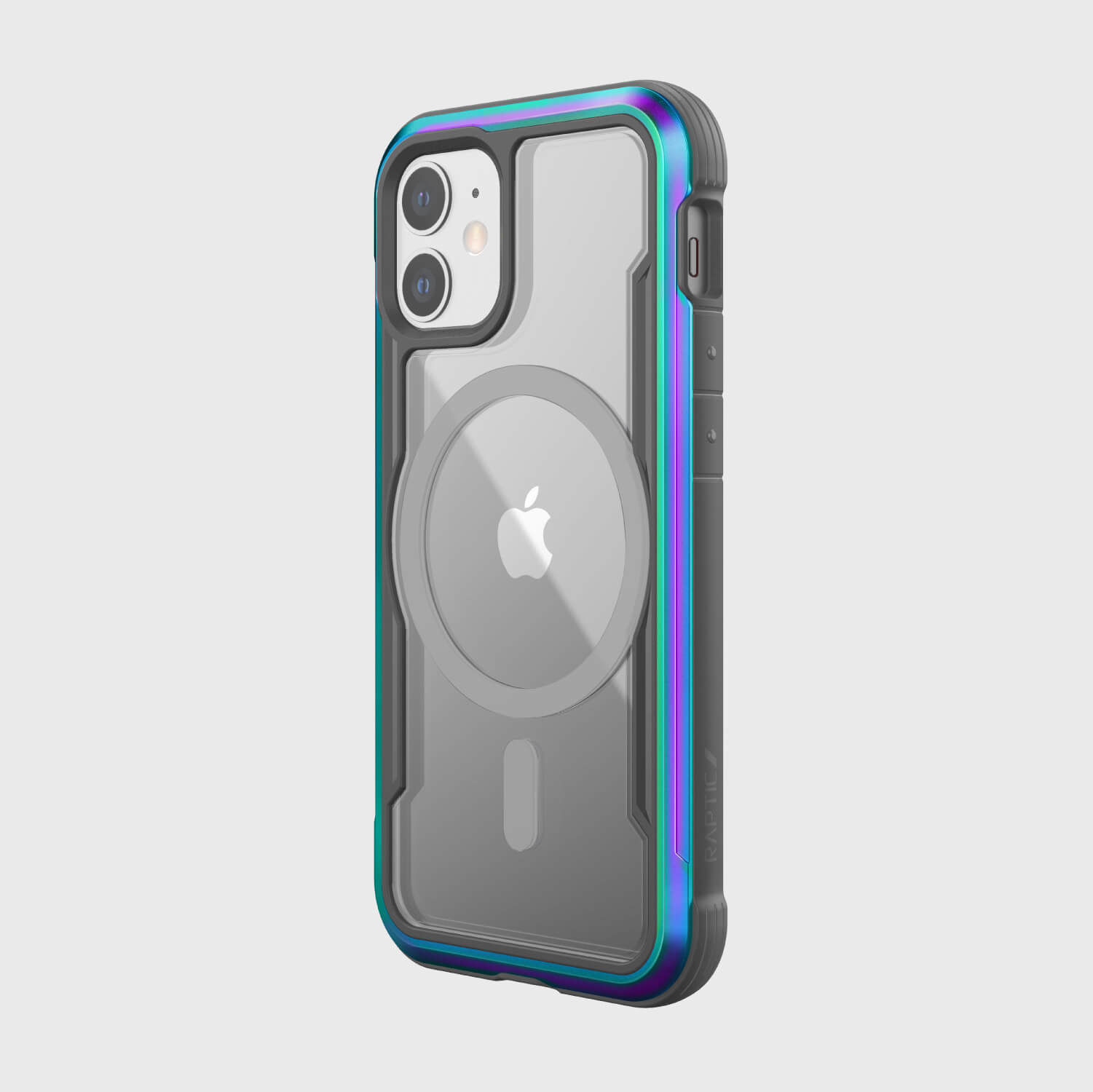 iPhone 12 Mini, case Raptic Shield Pro MagSafe, antimicro, iridescent