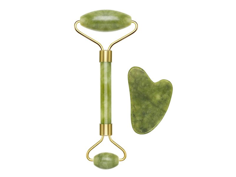 C301ABE101, Jade roller & Gua Sha massage tool, green