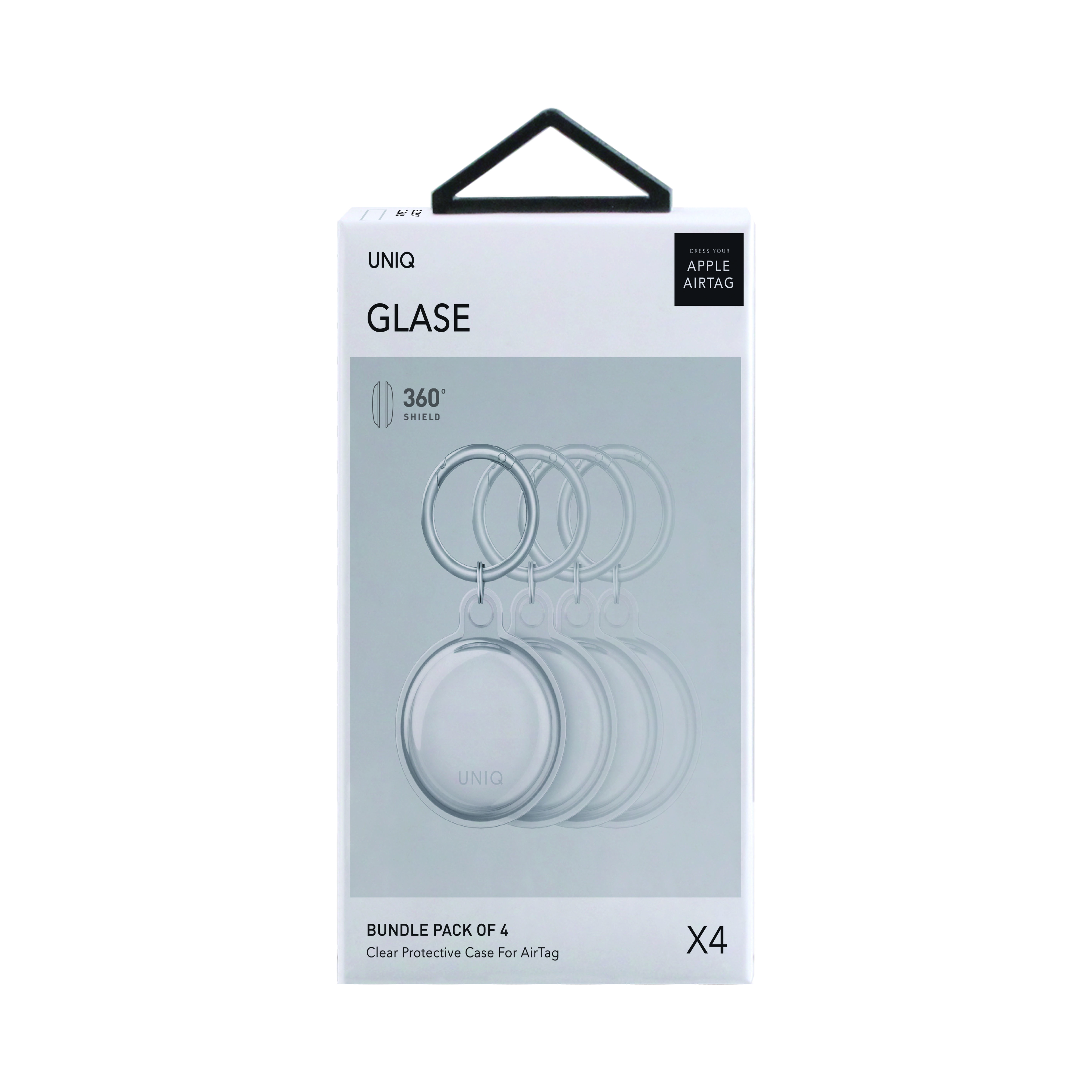 Airtag, Glase slim TPU, Glossy 4-pack, transparent
