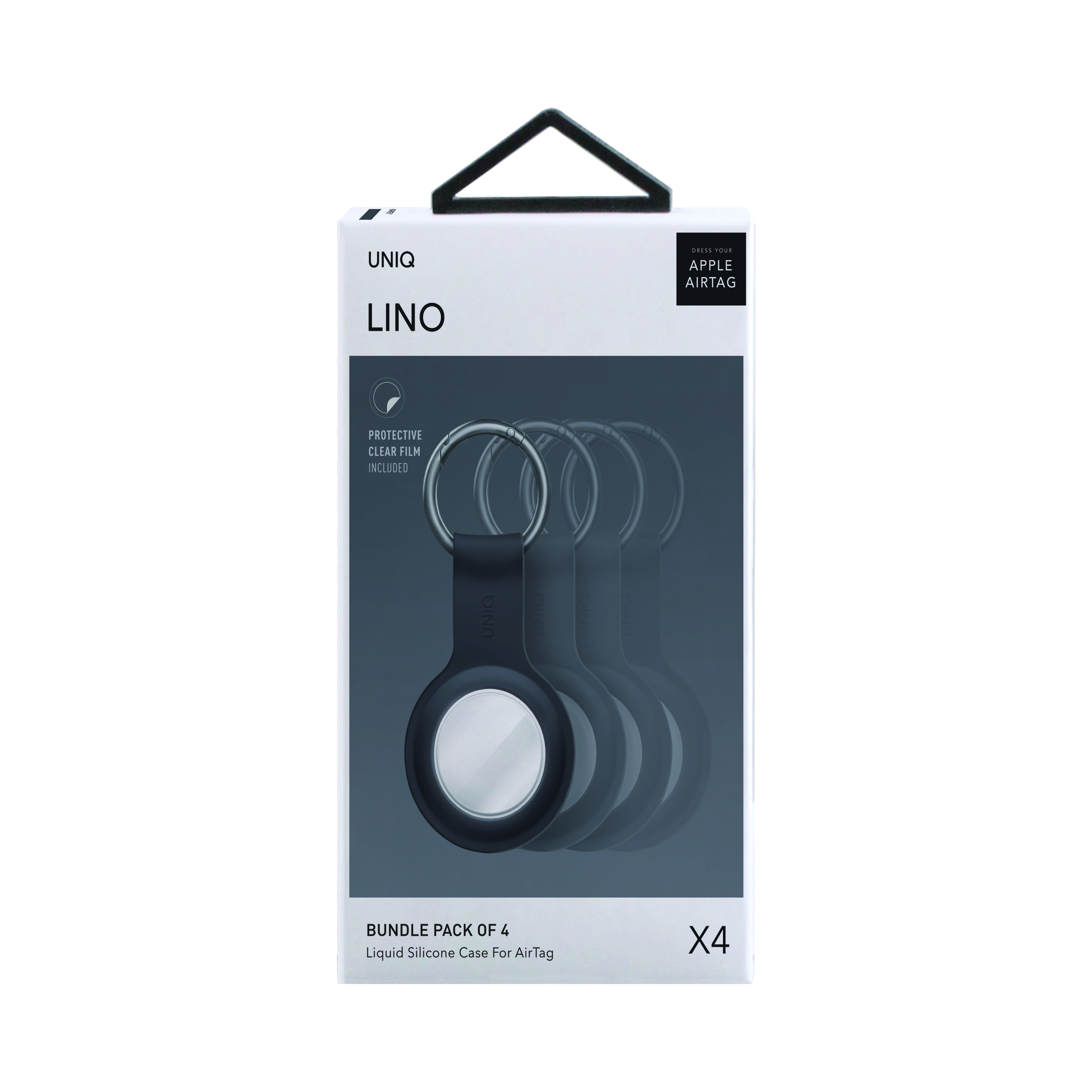Airtag, Lino liquid silicone, 4-pack, grey