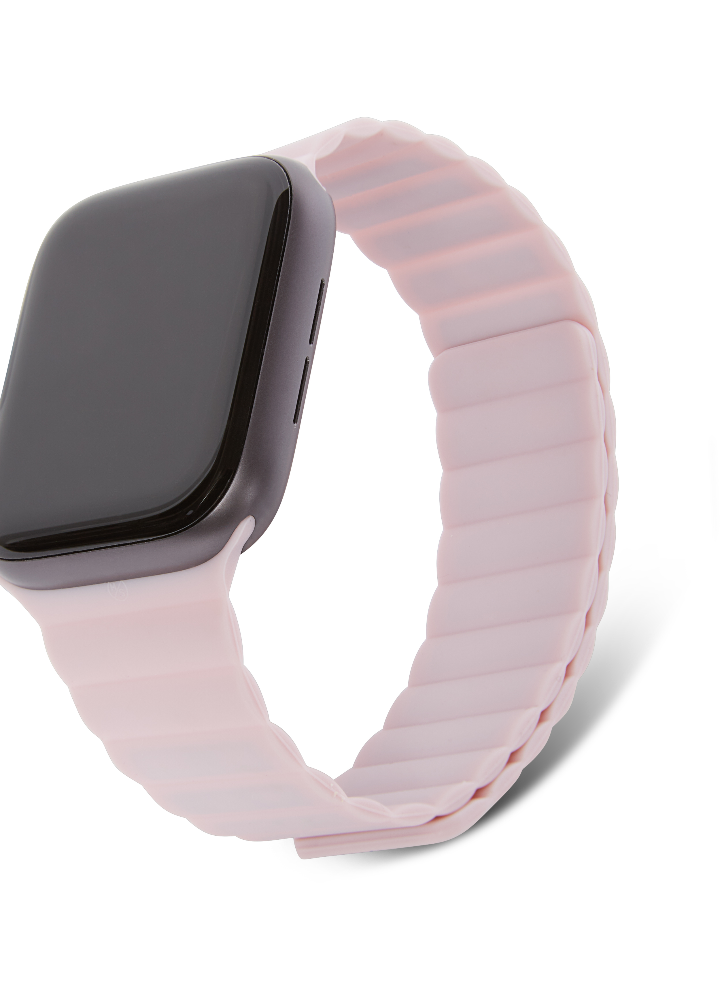 Apple watch 44mm/42mm, silicone magnetic traction strap, powder pink