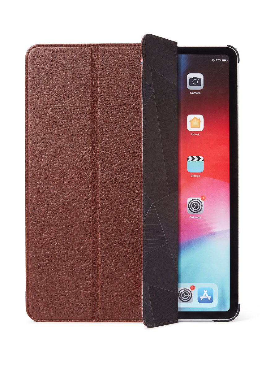 iPad 12,9" (2021/2020/2018), leather slim cover, kaneel bruin